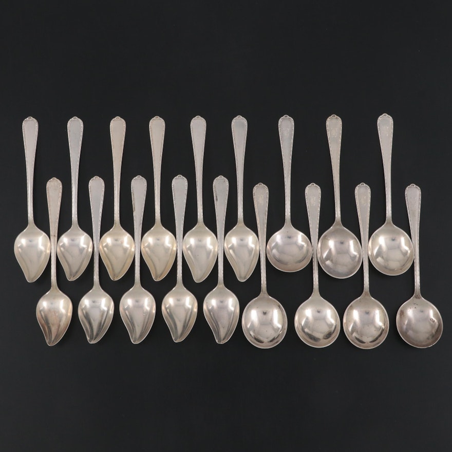 International Silver Co. "Pine Tree" Sterling Silver Melon and Bouillon Spoons