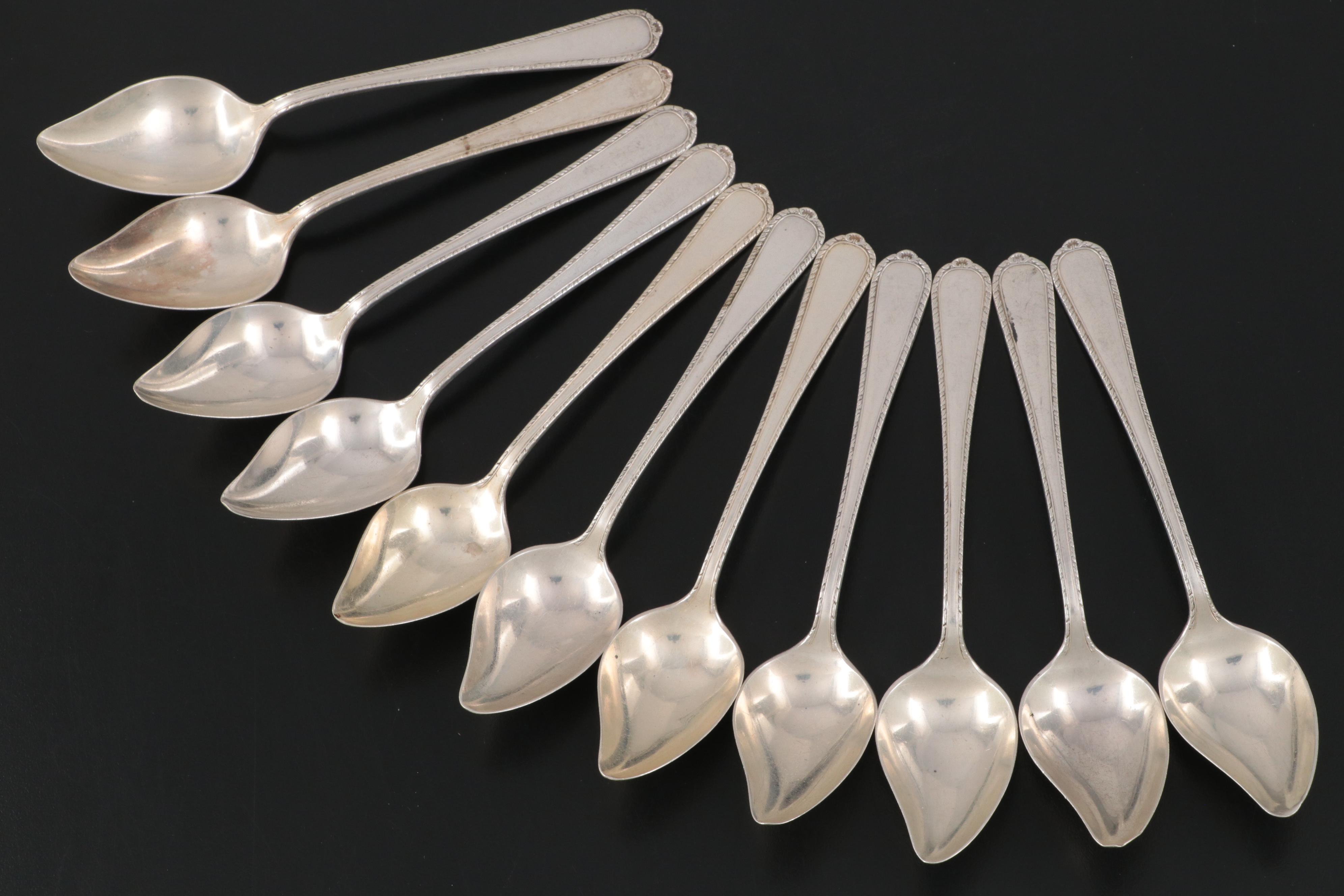 International Silver Co. "Pine Tree" Sterling Silver Melon and Bouillon Spoons