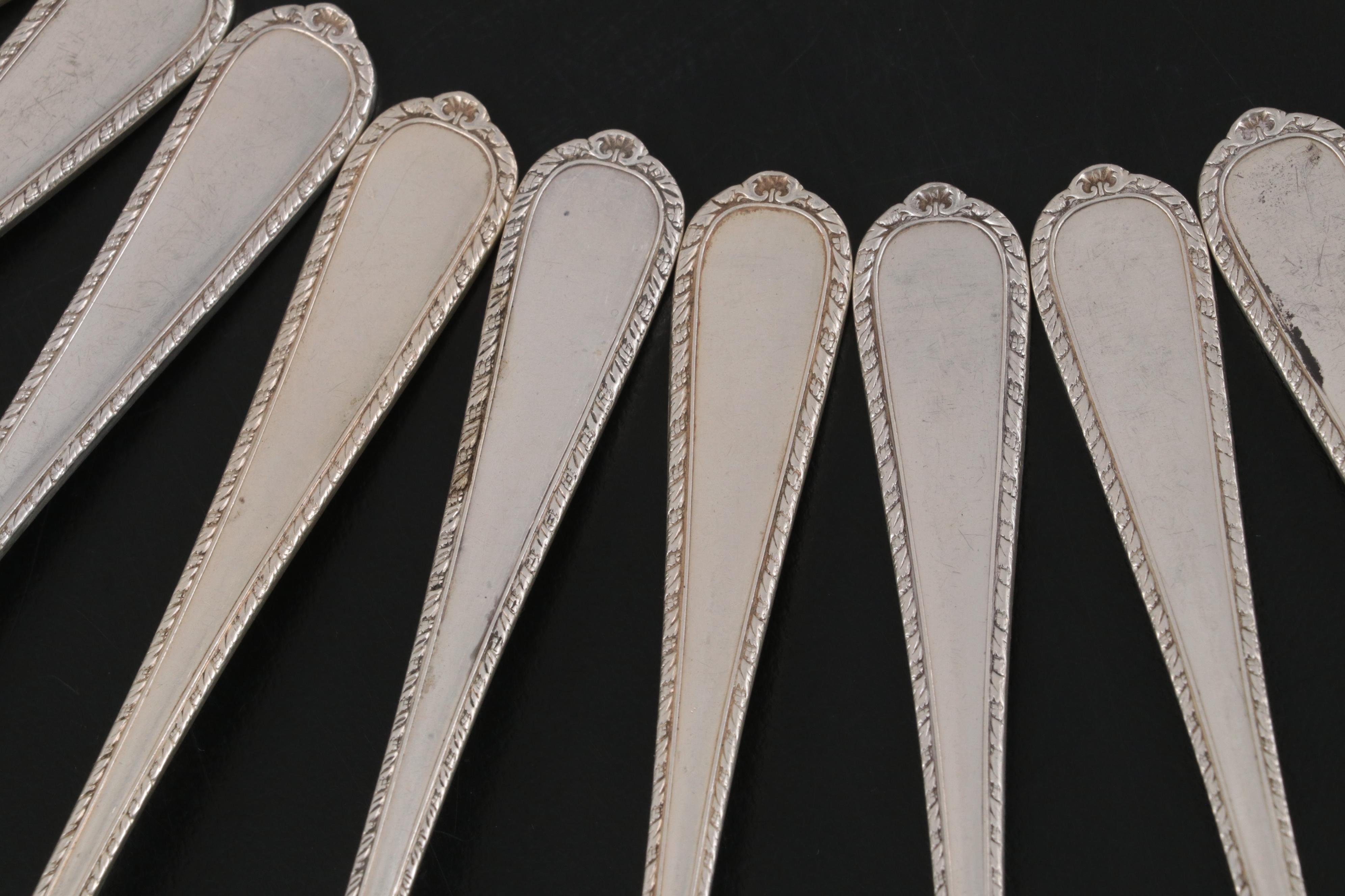 International Silver Co. "Pine Tree" Sterling Silver Melon and Bouillon Spoons