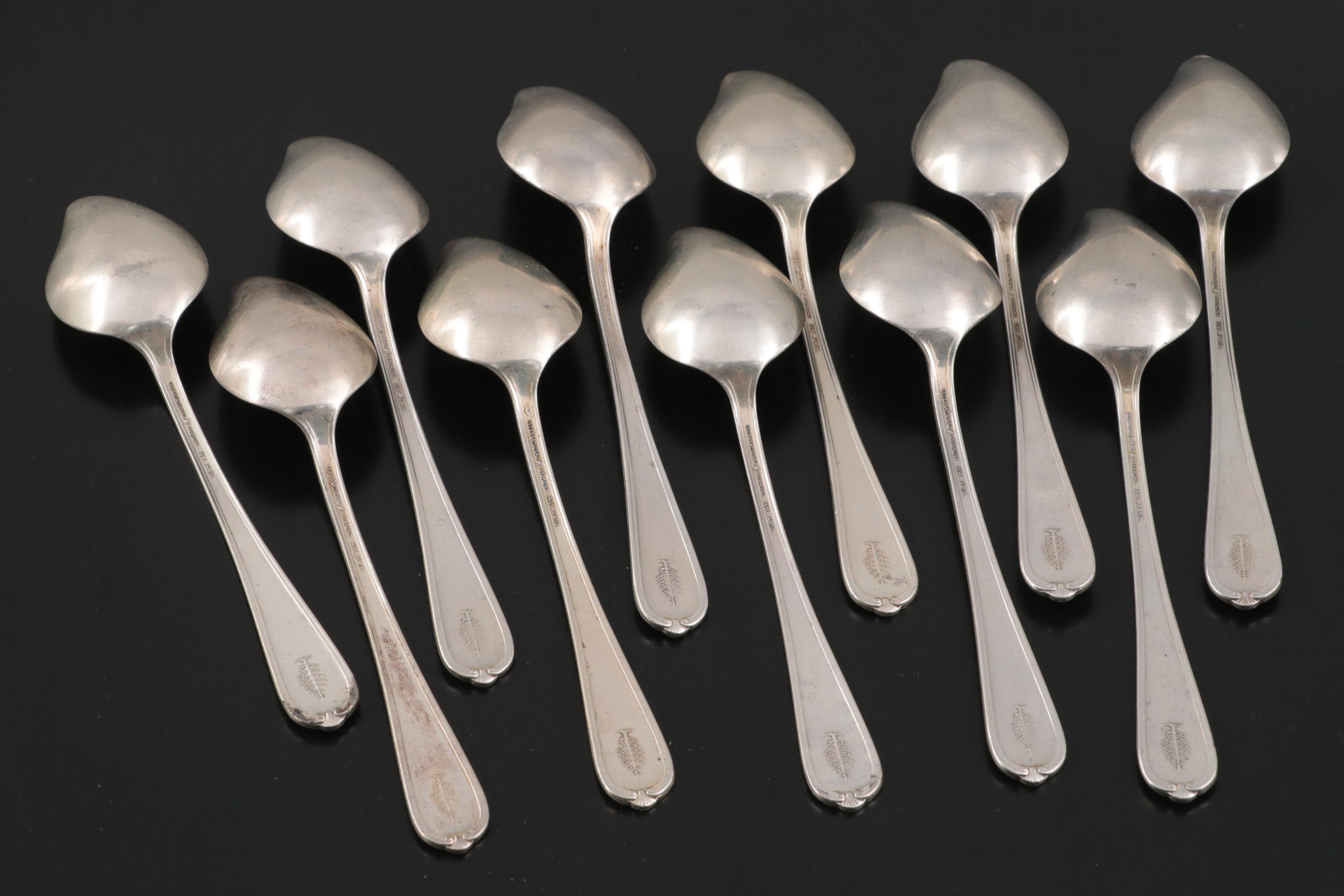 International Silver Co. "Pine Tree" Sterling Silver Melon and Bouillon Spoons