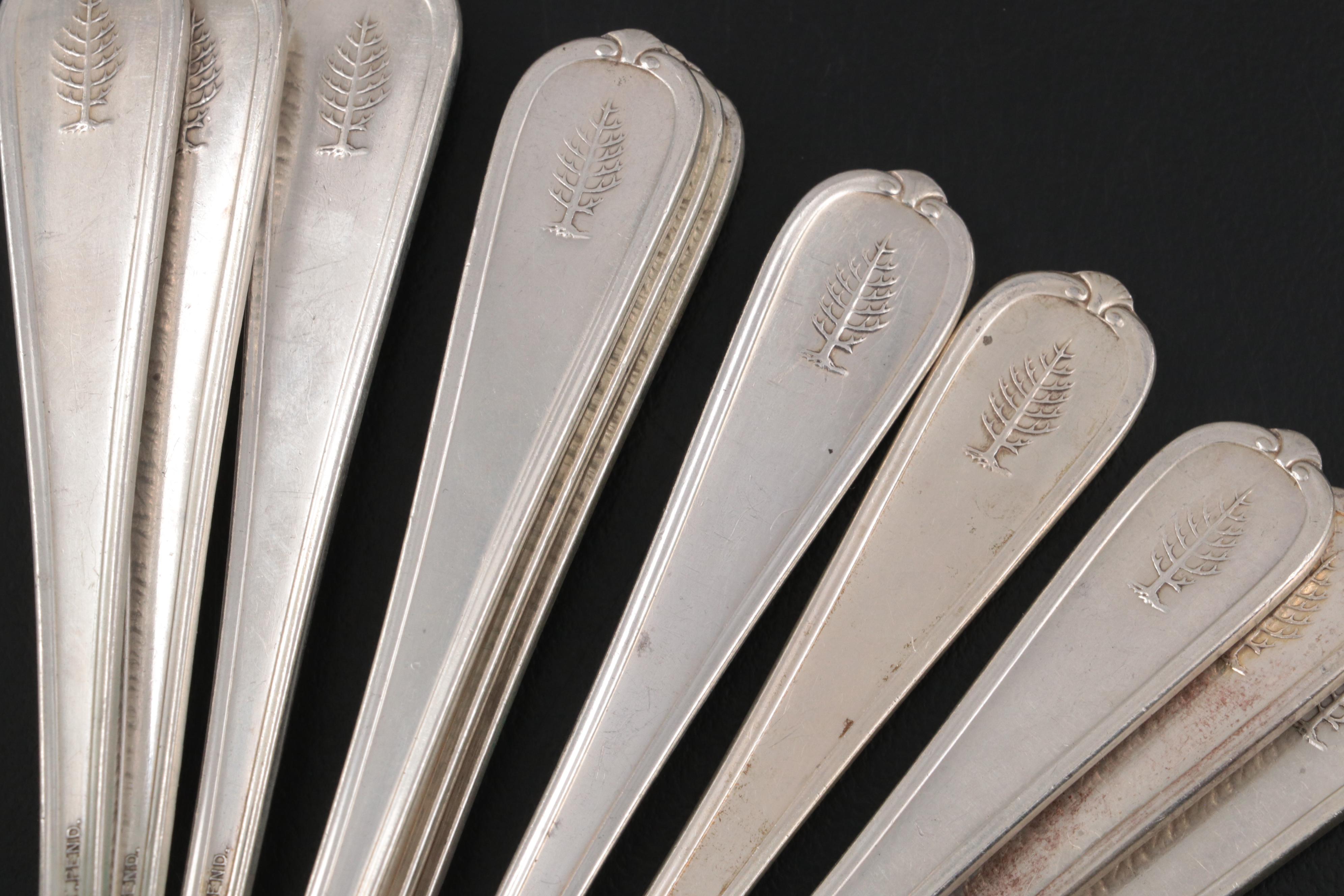 International Silver Co. "Pine Tree" Sterling Silver Melon and Bouillon Spoons