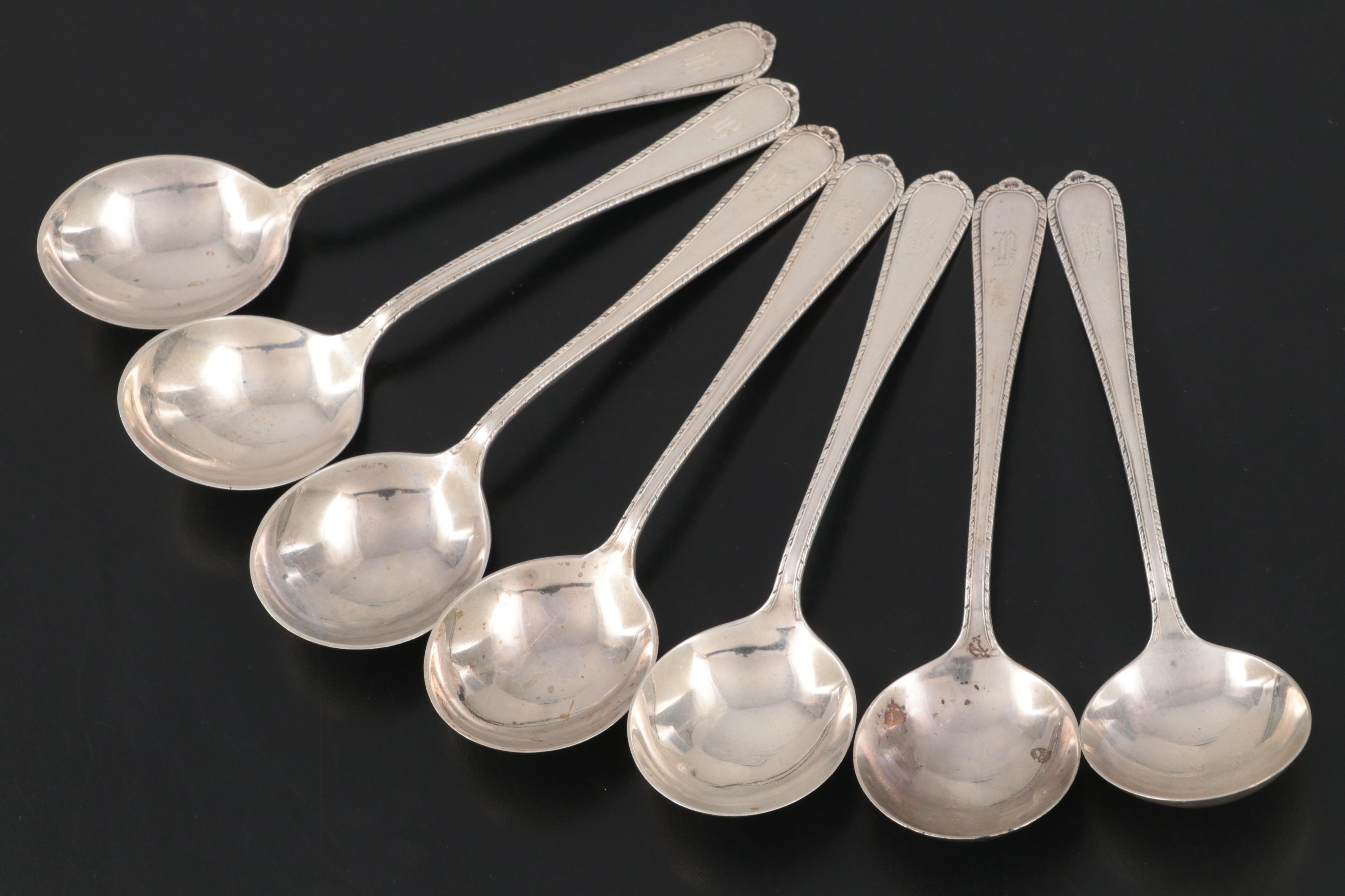 International Silver Co. "Pine Tree" Sterling Silver Melon and Bouillon Spoons