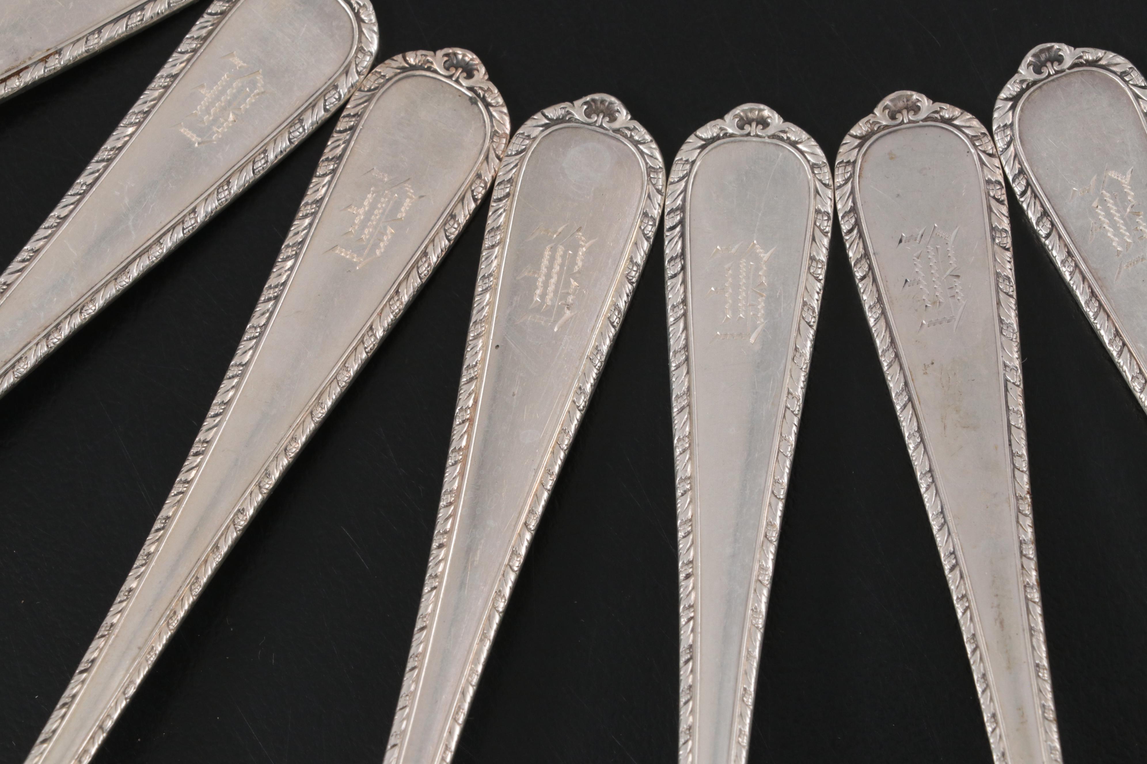 International Silver Co. "Pine Tree" Sterling Silver Melon and Bouillon Spoons