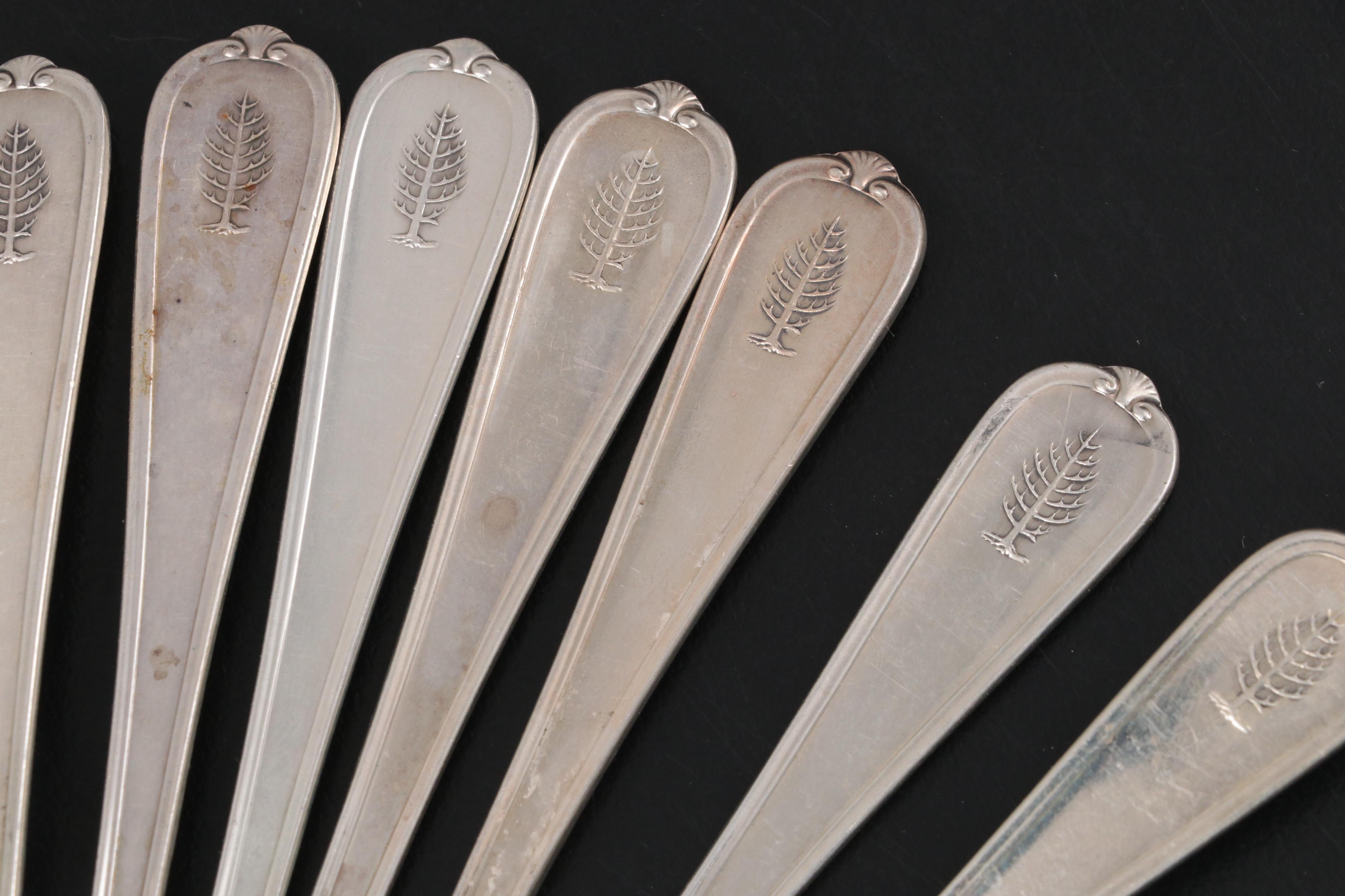 International Silver Co. "Pine Tree" Sterling Silver Melon and Bouillon Spoons