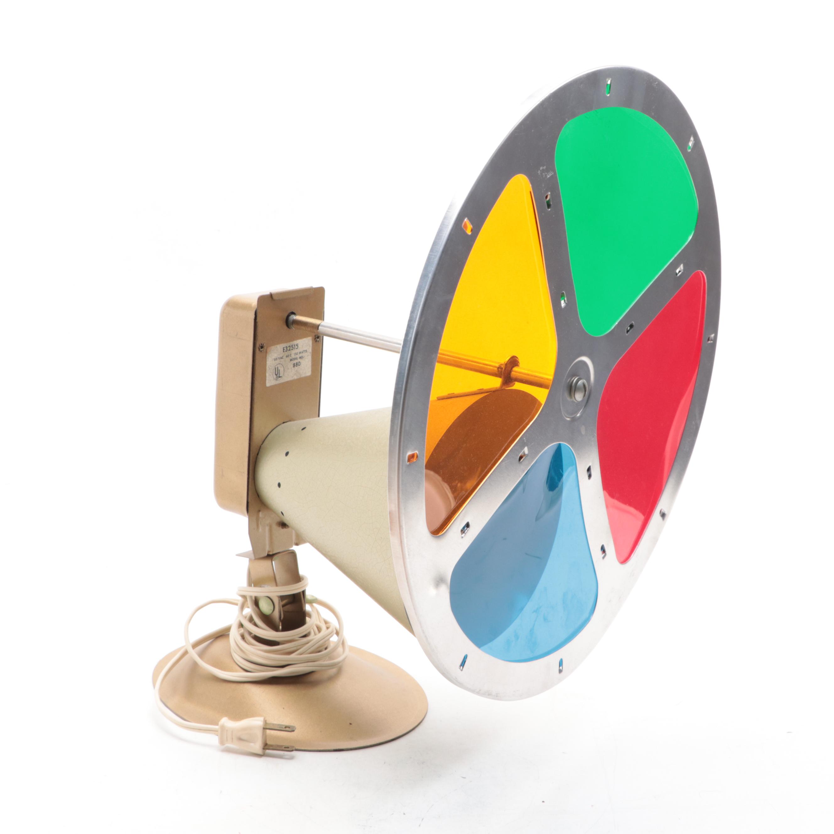 Spartus Rotating Color Wheel Lamp, Mid-20th Century