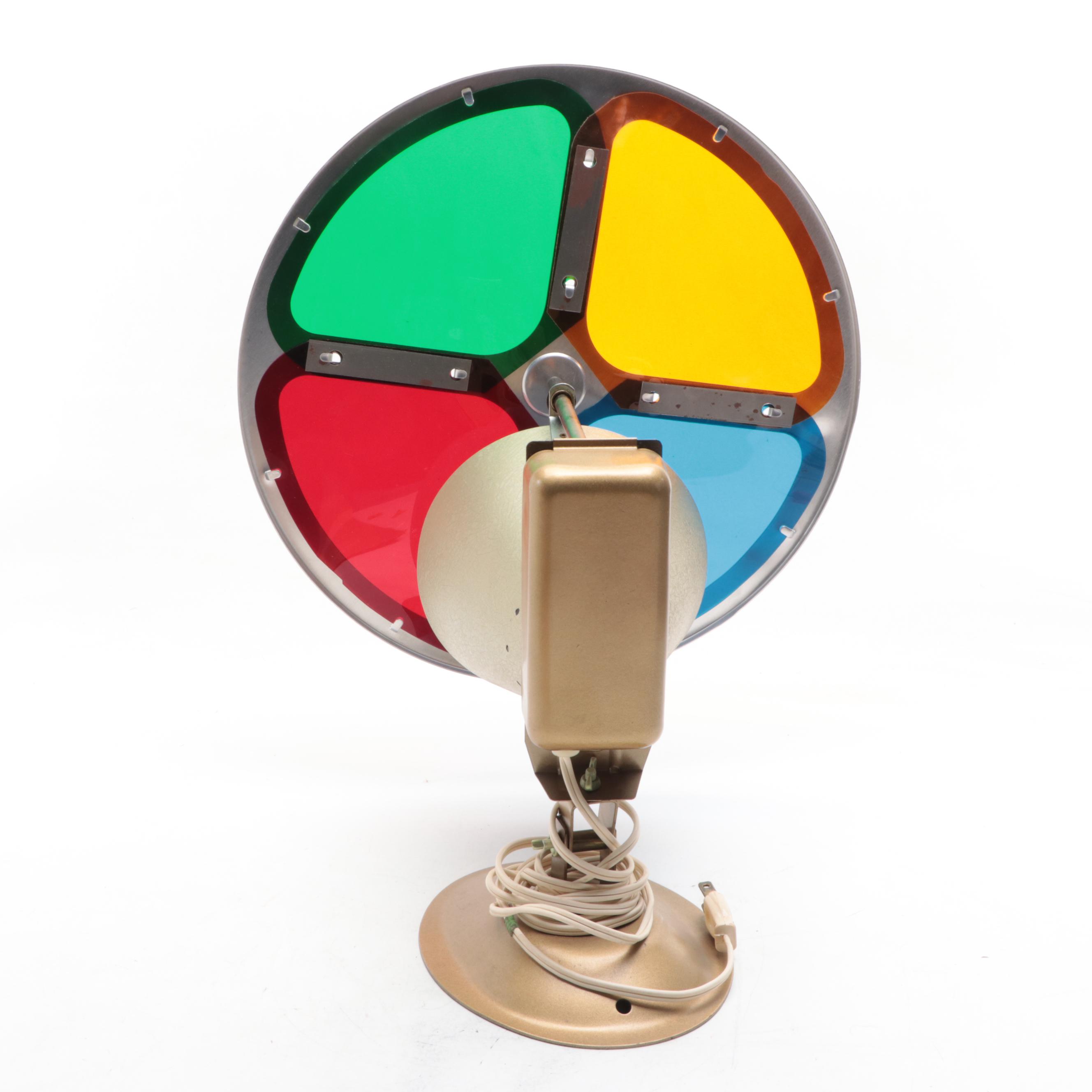 Spartus Rotating Color Wheel Lamp, Mid-20th Century