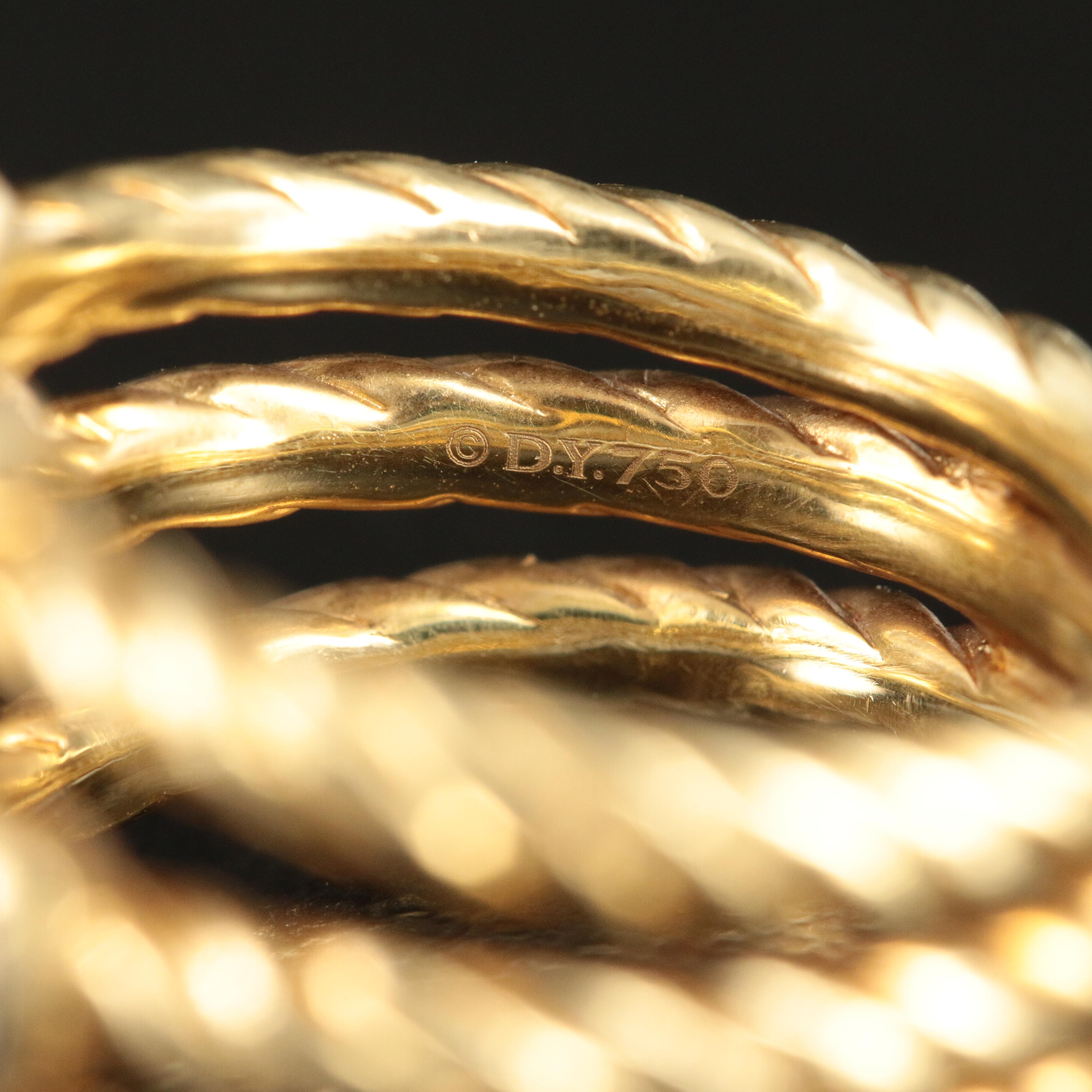 David Yurman "Confetti" 18K 0.25 CTW Diamond Triple Row Ring