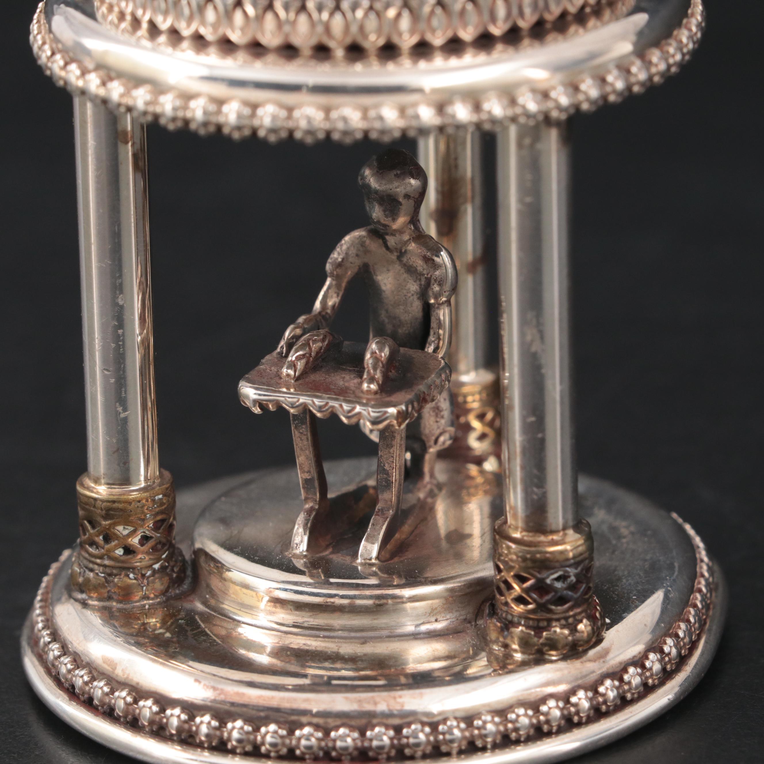 Bat Mitzvah Sterling Silver Kiddush Cup with Figural Base