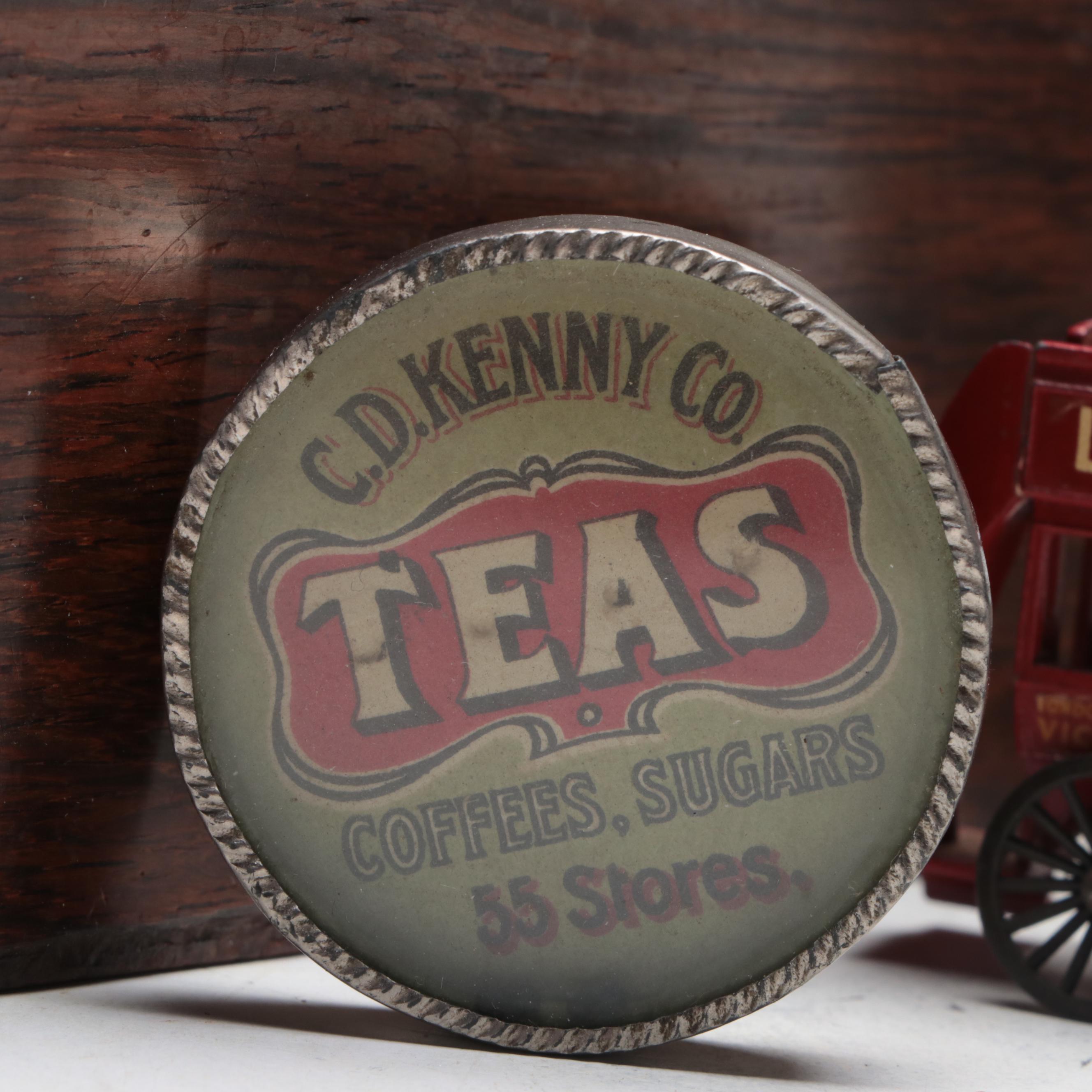 Victorian Tea Caddy with Tea Leaf Ironstone Tableware and Other Decor