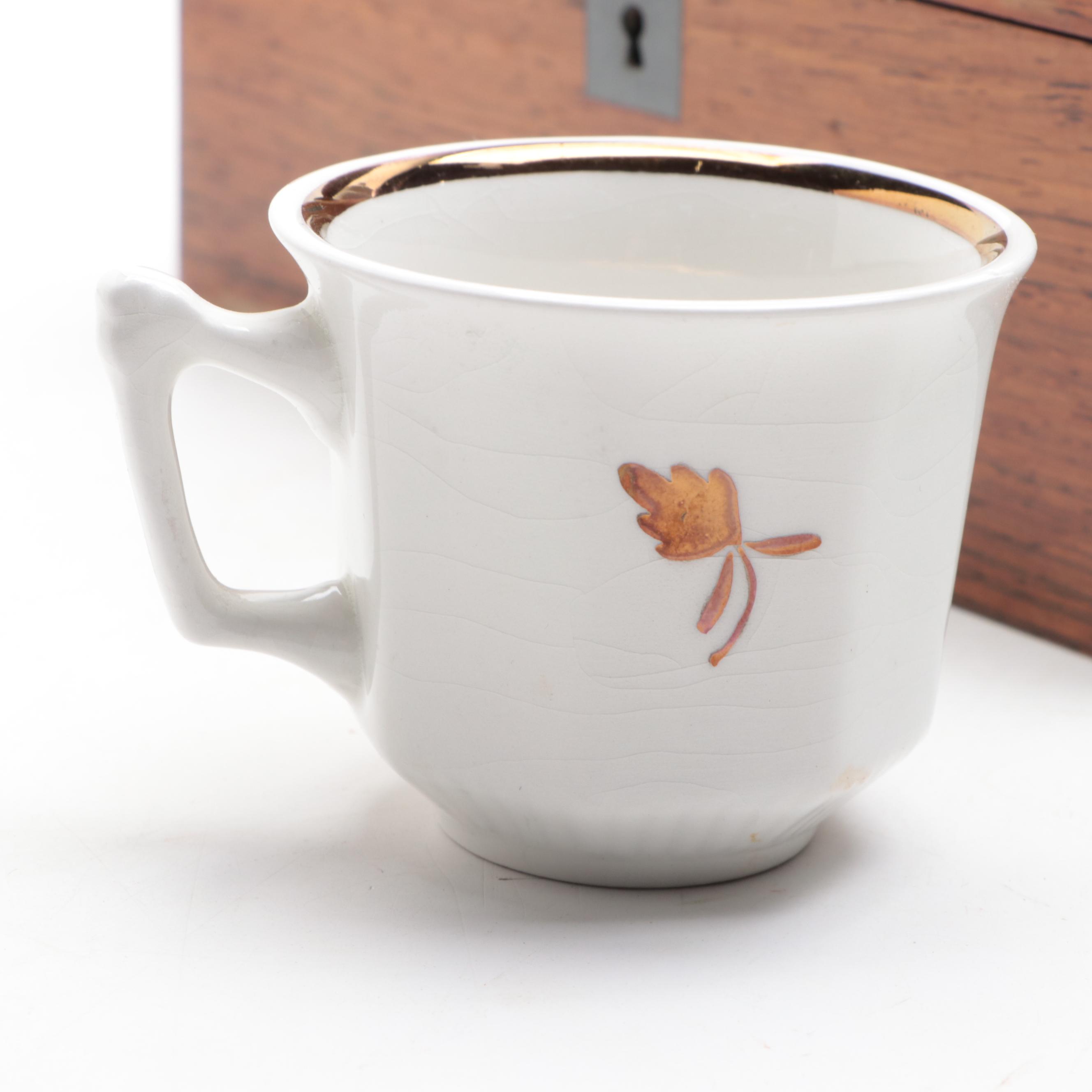 Victorian Tea Caddy with Tea Leaf Ironstone Tableware and Other Decor