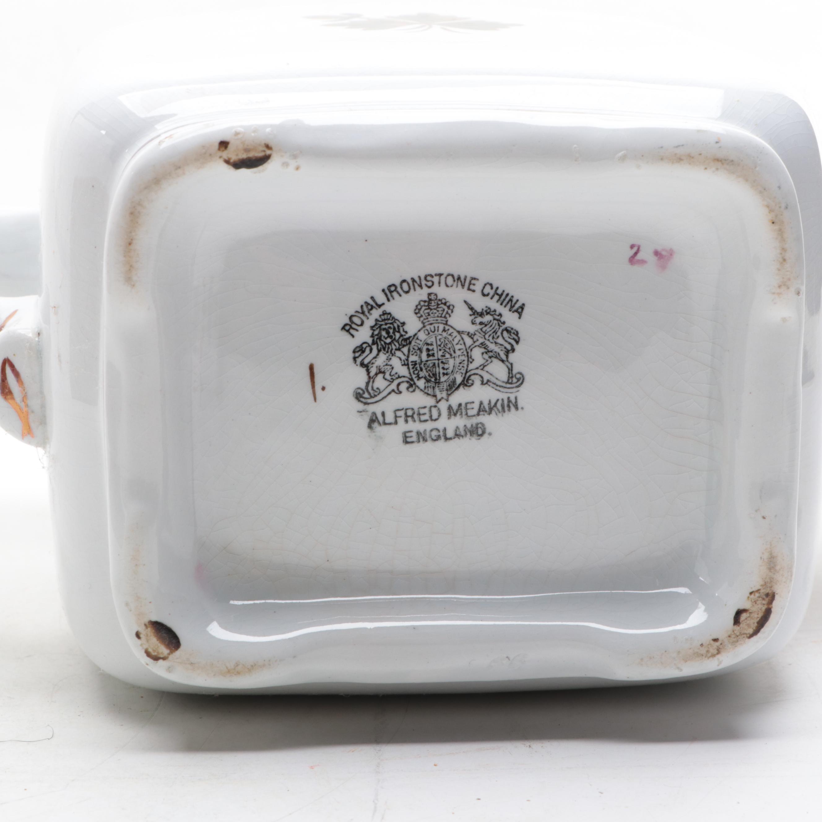 Victorian Tea Caddy with Tea Leaf Ironstone Tableware and Other Decor
