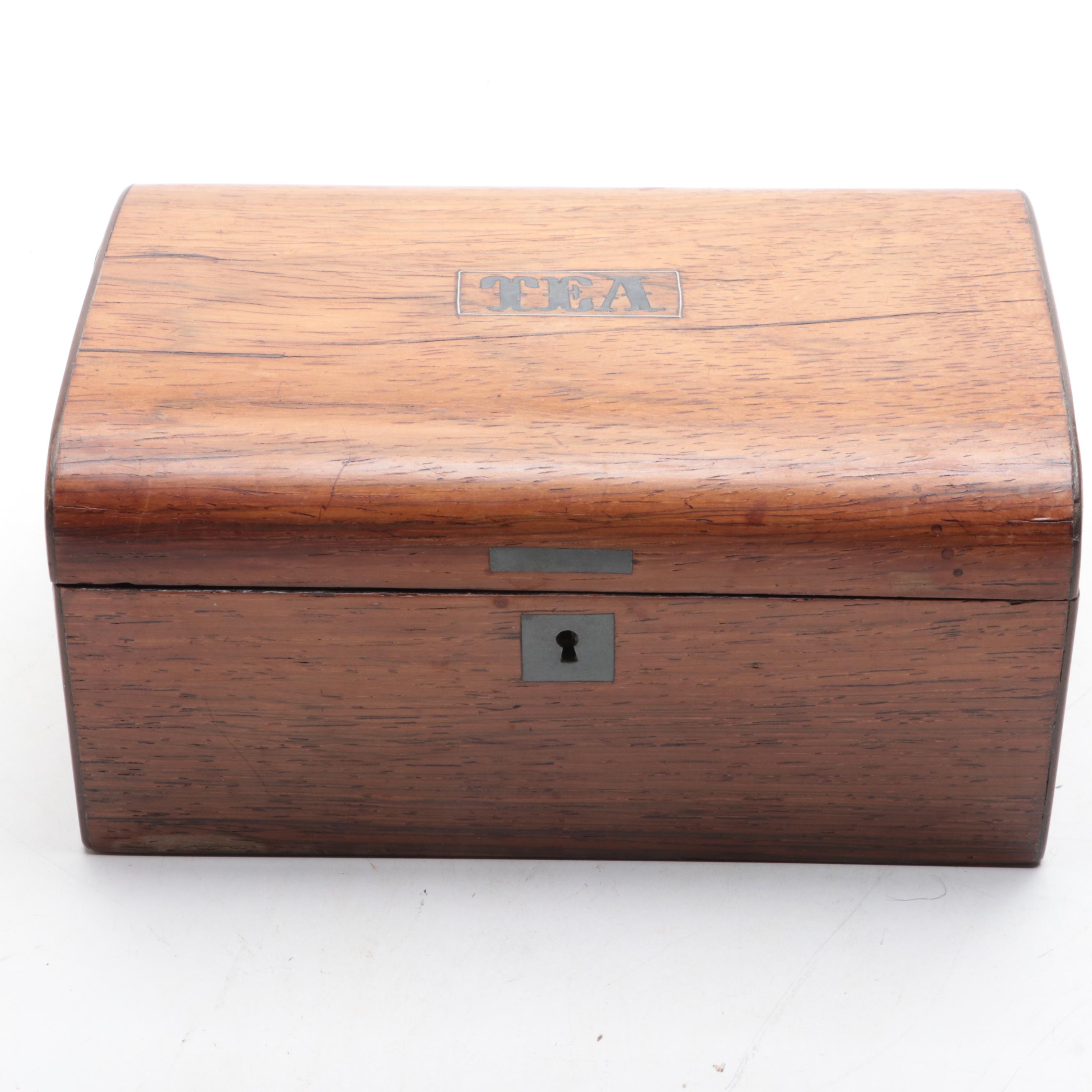 Victorian Tea Caddy with Tea Leaf Ironstone Tableware and Other Decor