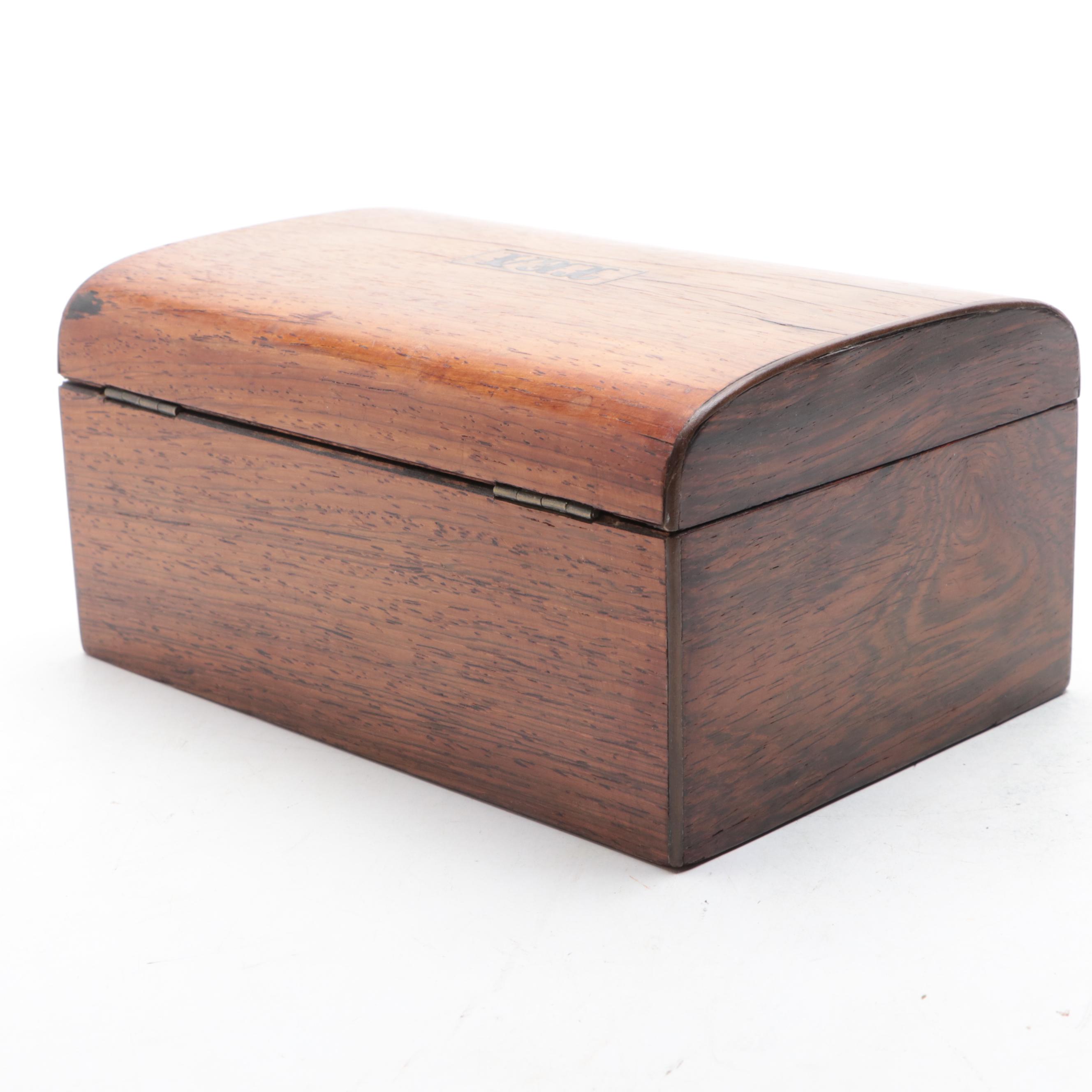 Victorian Tea Caddy with Tea Leaf Ironstone Tableware and Other Decor