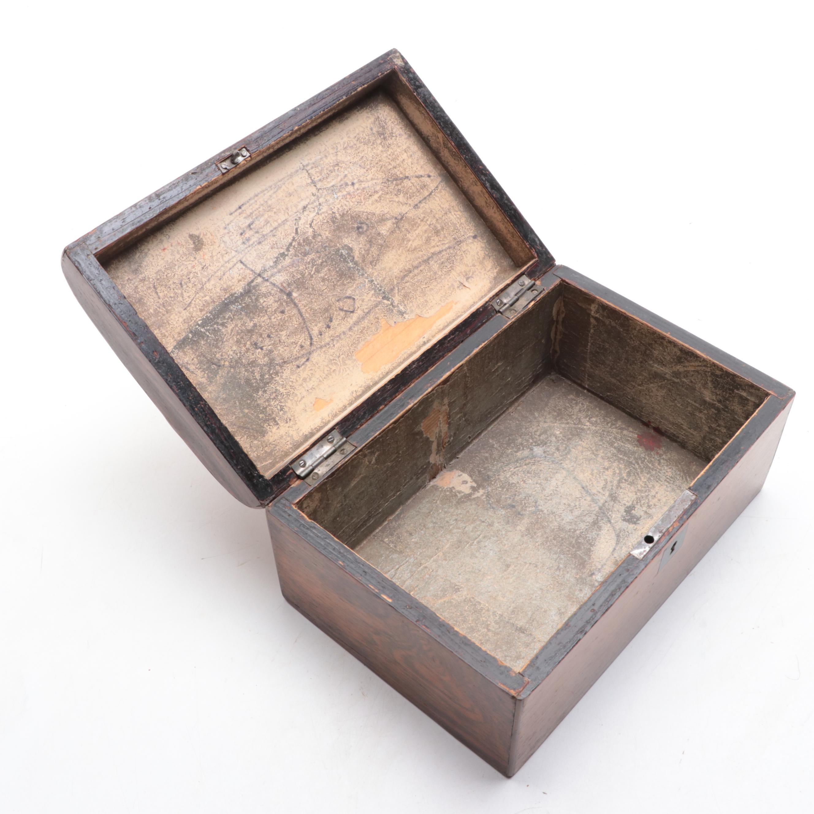 Victorian Tea Caddy with Tea Leaf Ironstone Tableware and Other Decor