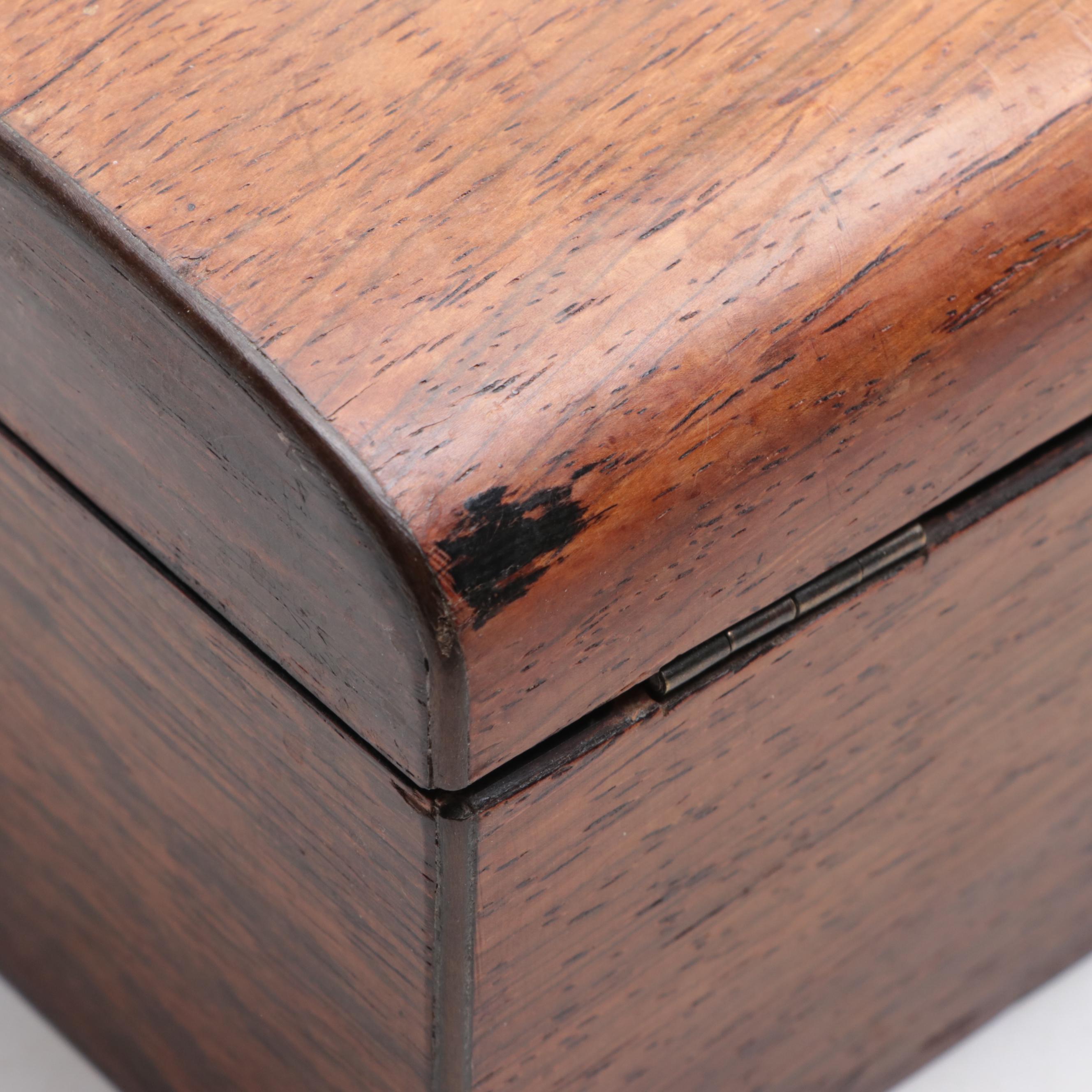 Victorian Tea Caddy with Tea Leaf Ironstone Tableware and Other Decor