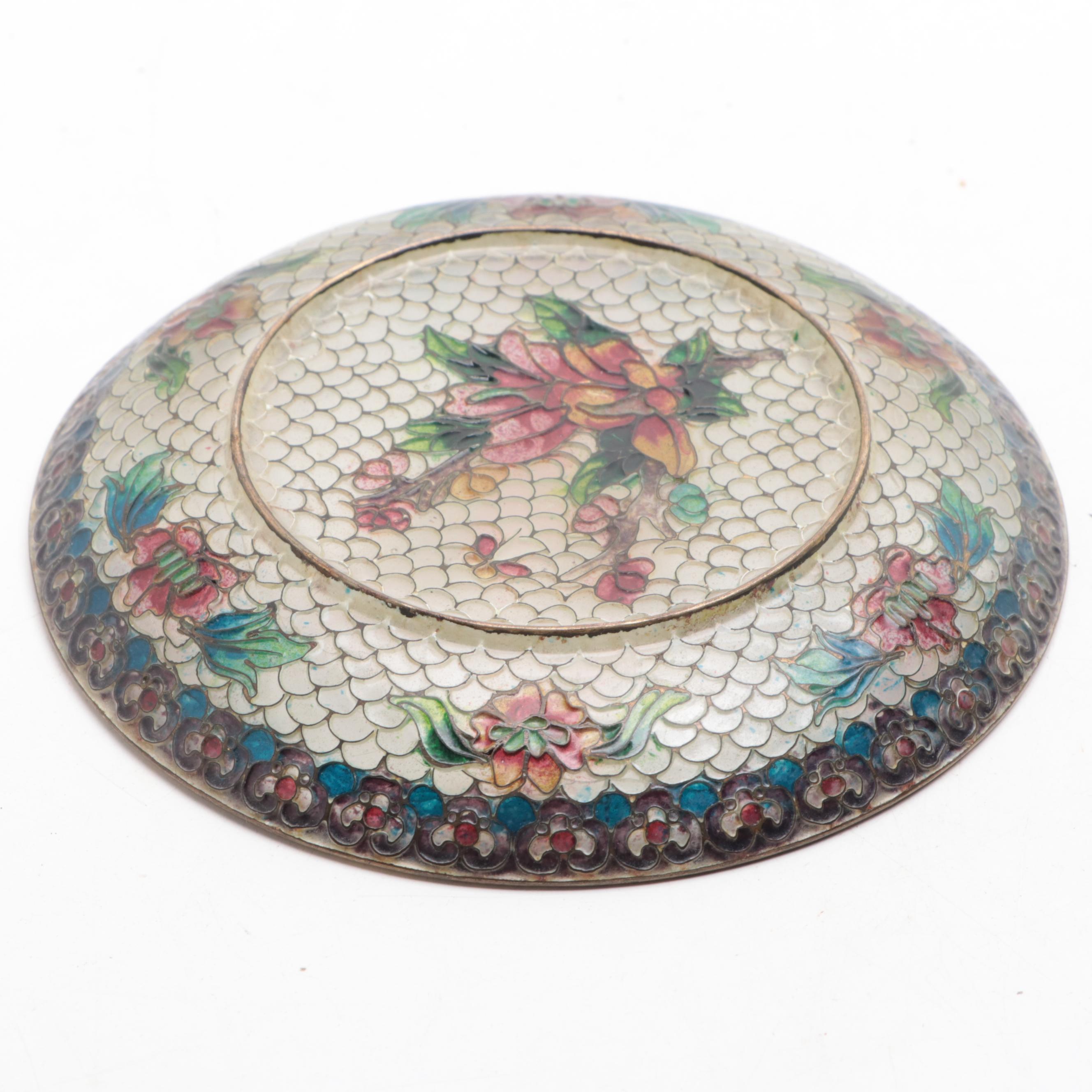 Nippon Berry Set with Chinese Plique-a-Jour Dish, Early to Mid-20th Century