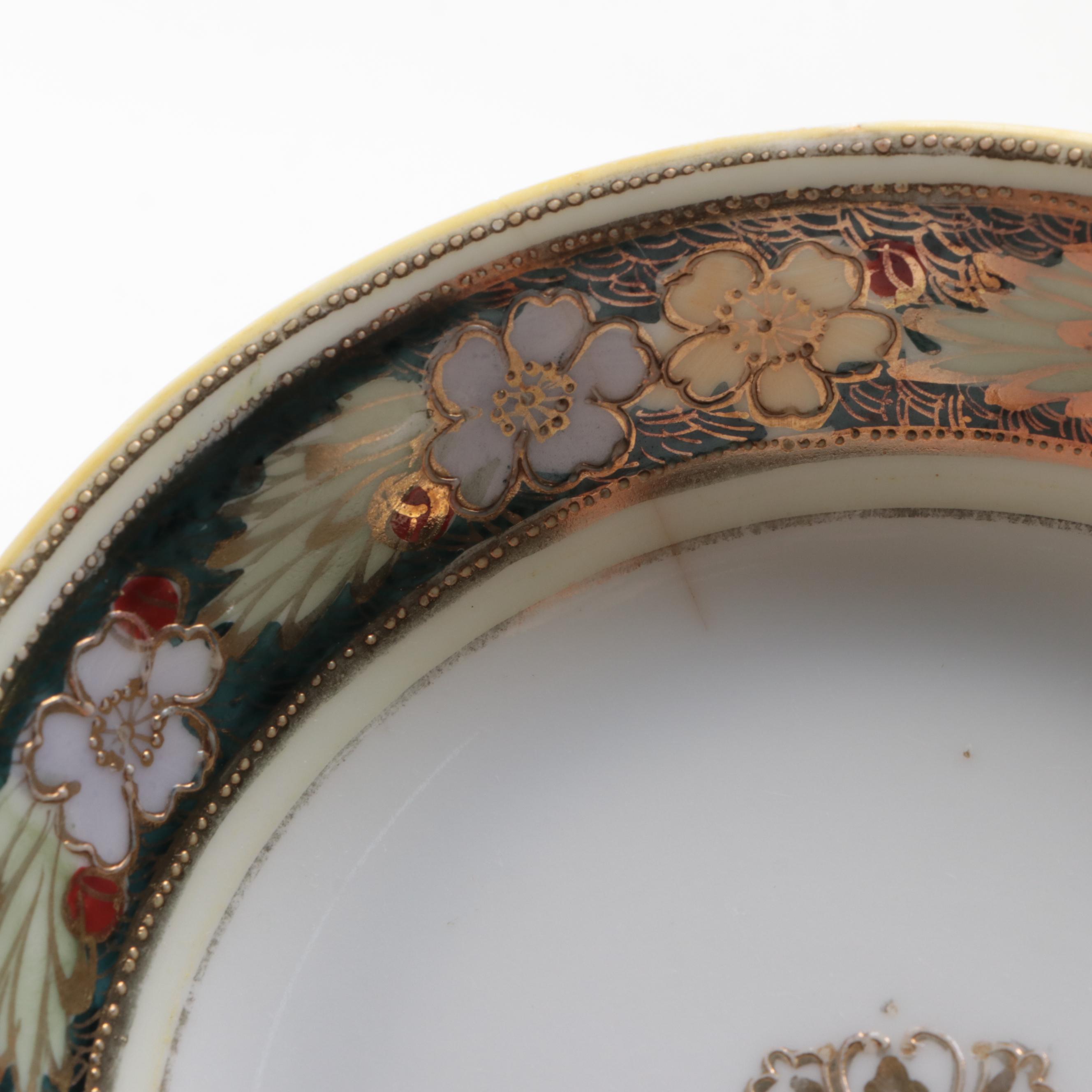 Nippon Berry Set with Chinese Plique-a-Jour Dish, Early to Mid-20th Century
