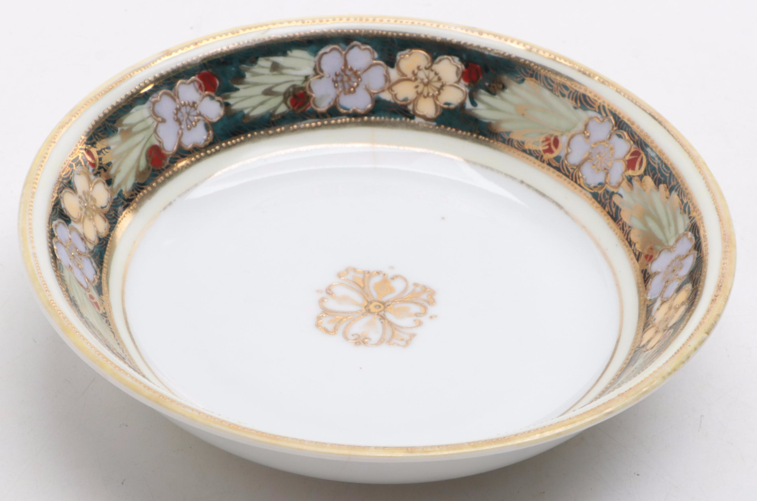 Nippon Berry Set with Chinese Plique-a-Jour Dish, Early to Mid-20th Century