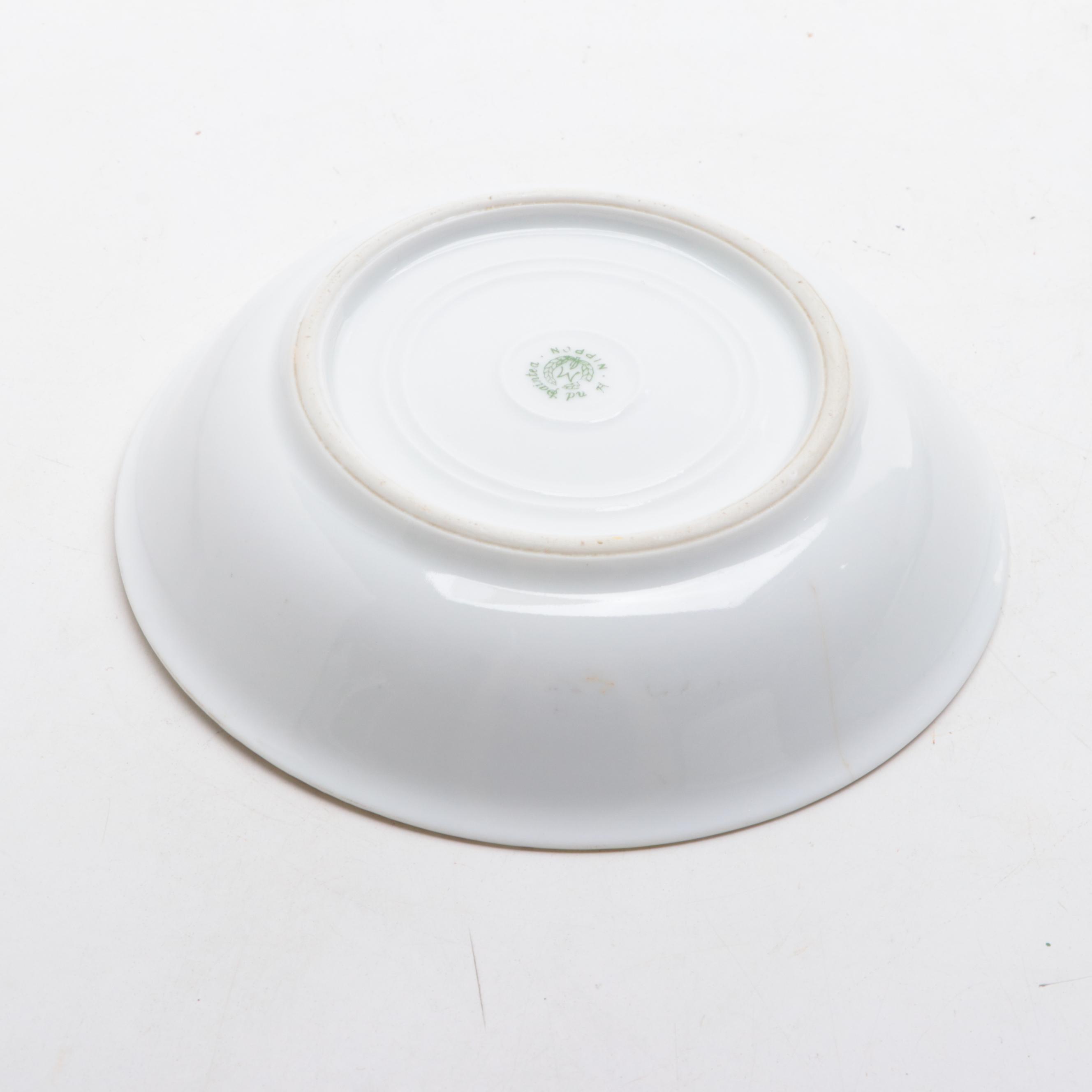 Nippon Berry Set with Chinese Plique-a-Jour Dish, Early to Mid-20th Century