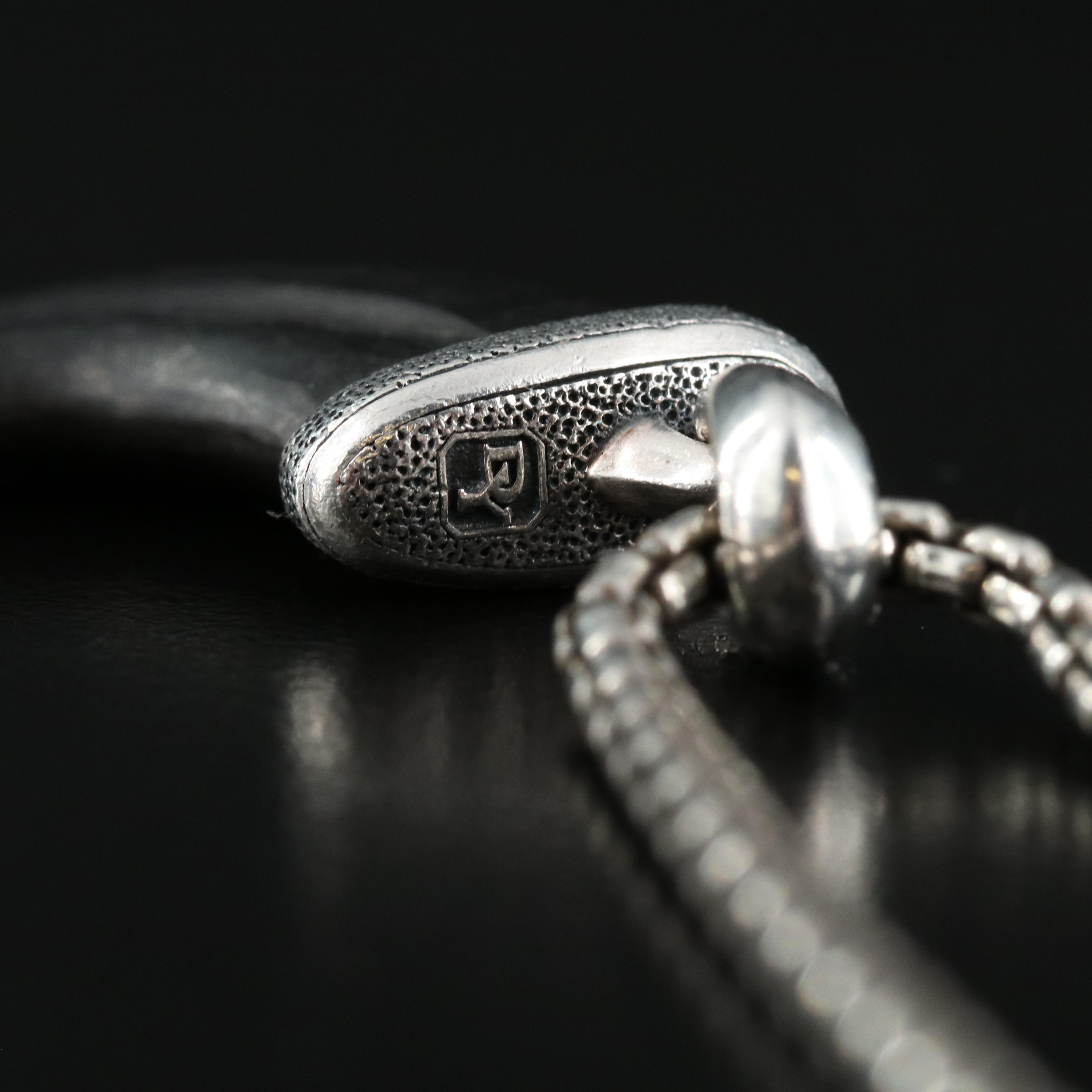 David Yurman "Petrvs" Sterling and Black Onyx Claw Amulet Necklace