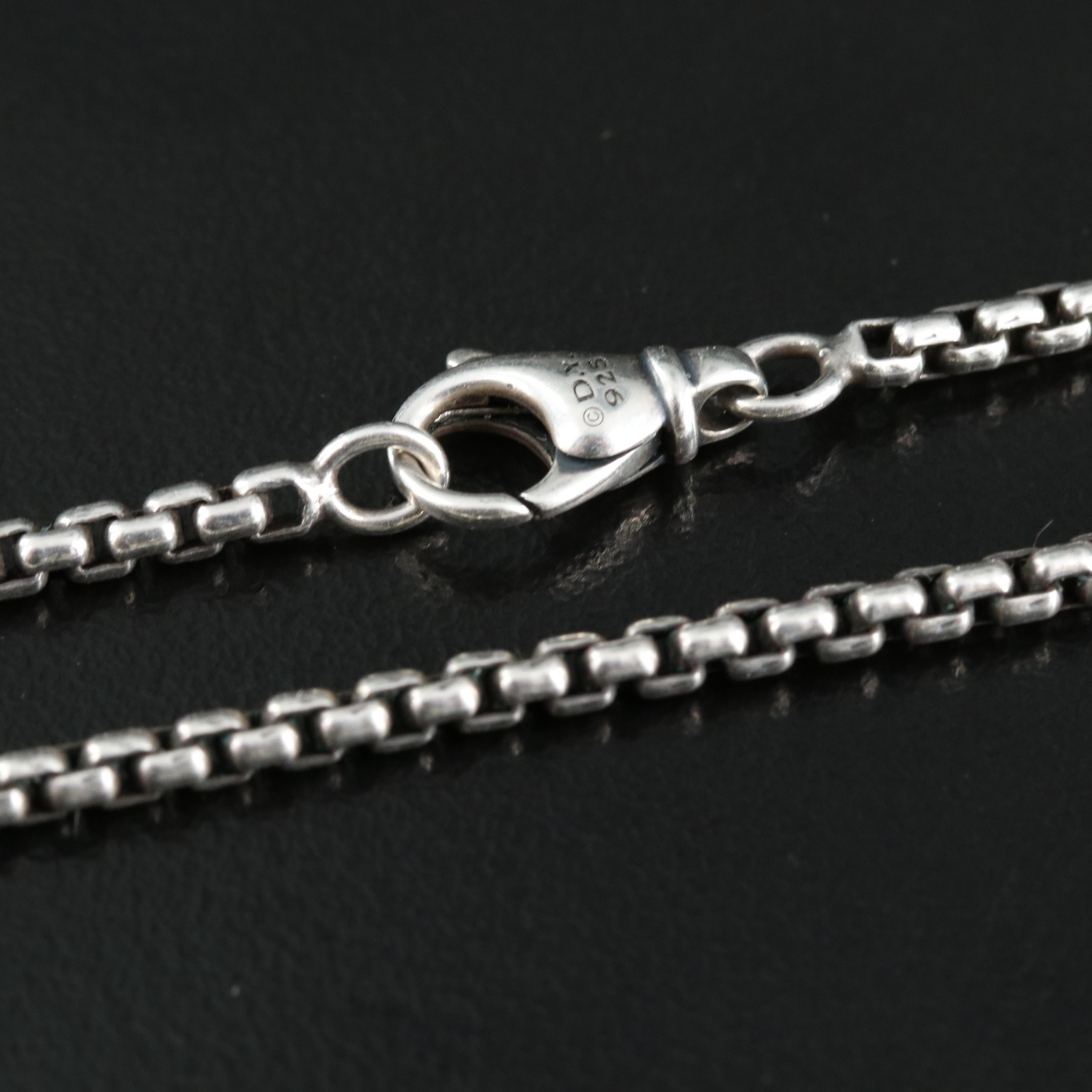 David Yurman "Petrvs" Sterling and Black Onyx Claw Amulet Necklace