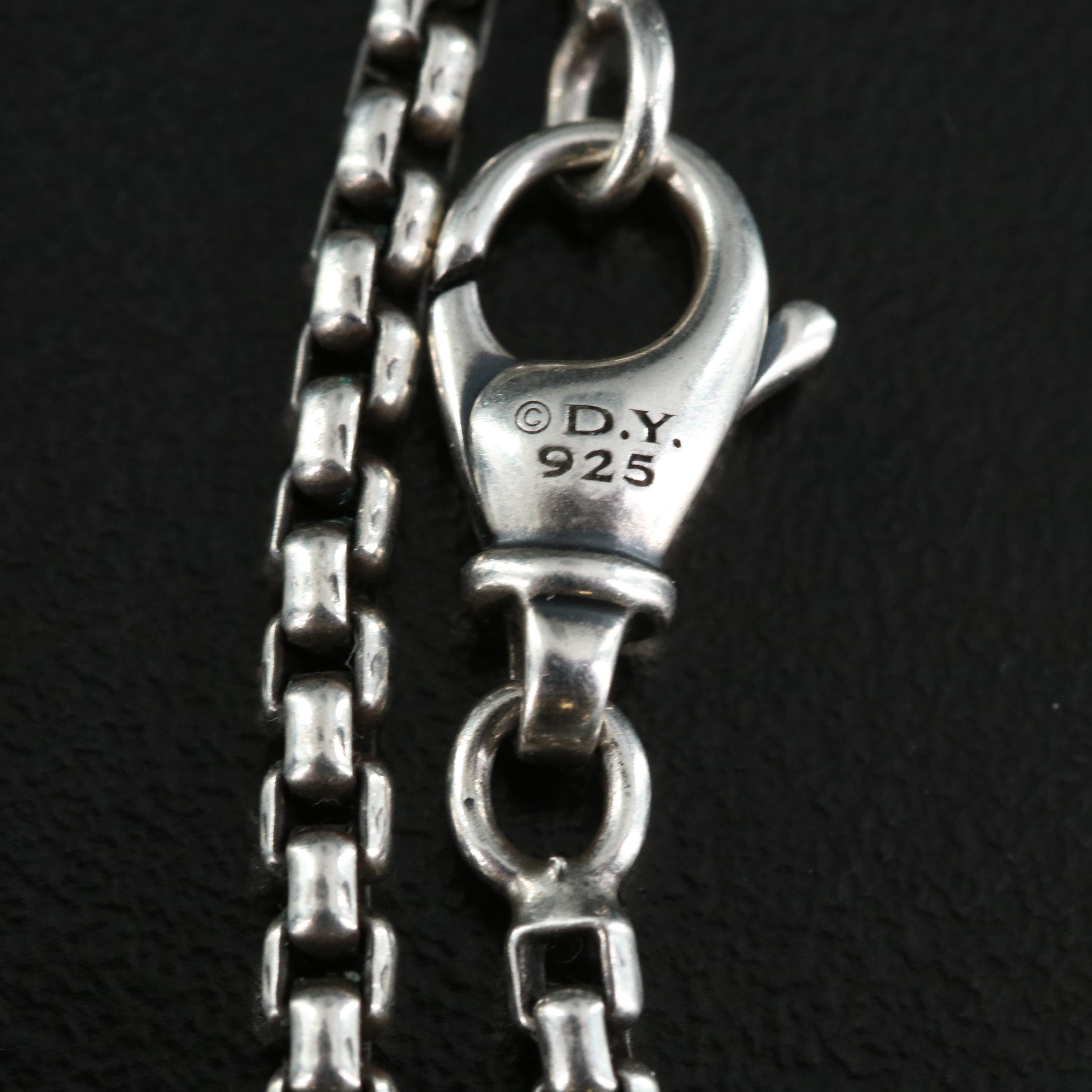 David Yurman "Petrvs" Sterling and Black Onyx Claw Amulet Necklace