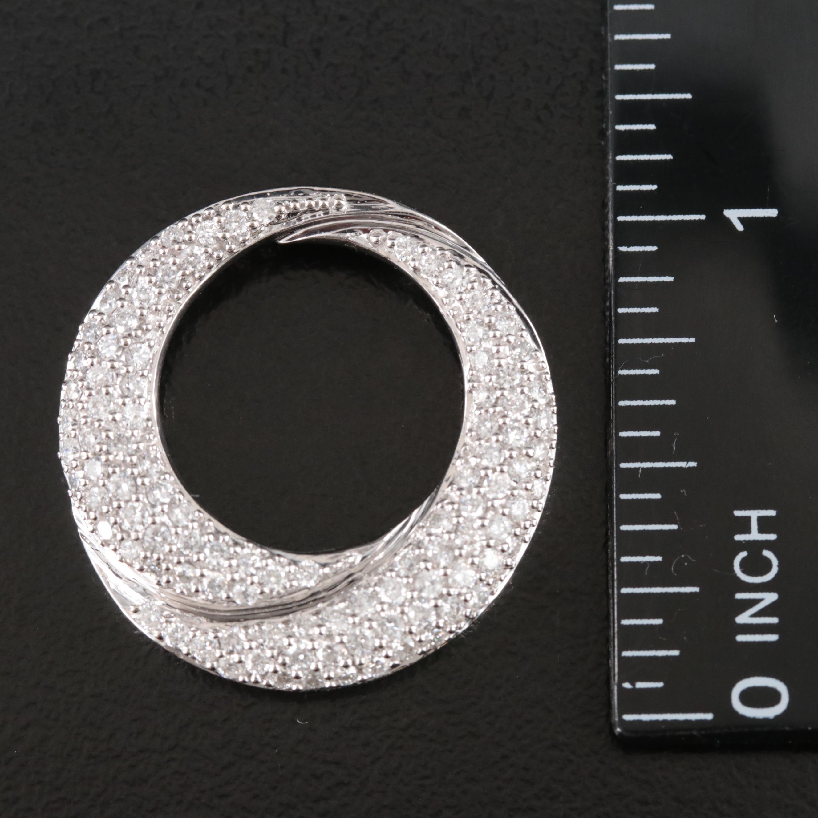 14K Pavé 1.00 CTW Diamond Circle Pendant