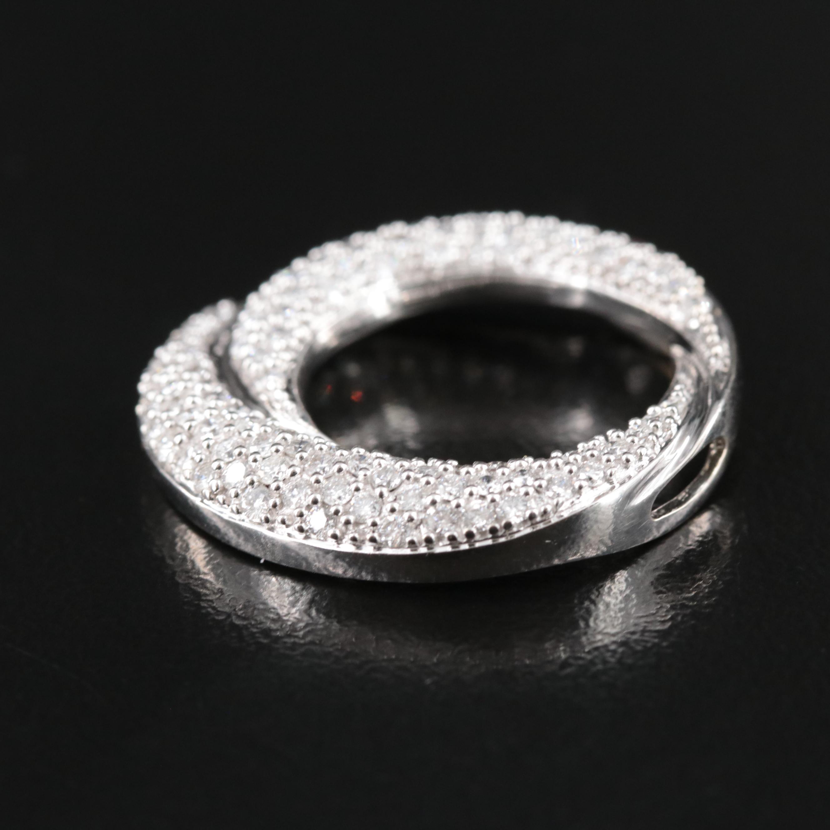 14K Pavé 1.00 CTW Diamond Circle Pendant