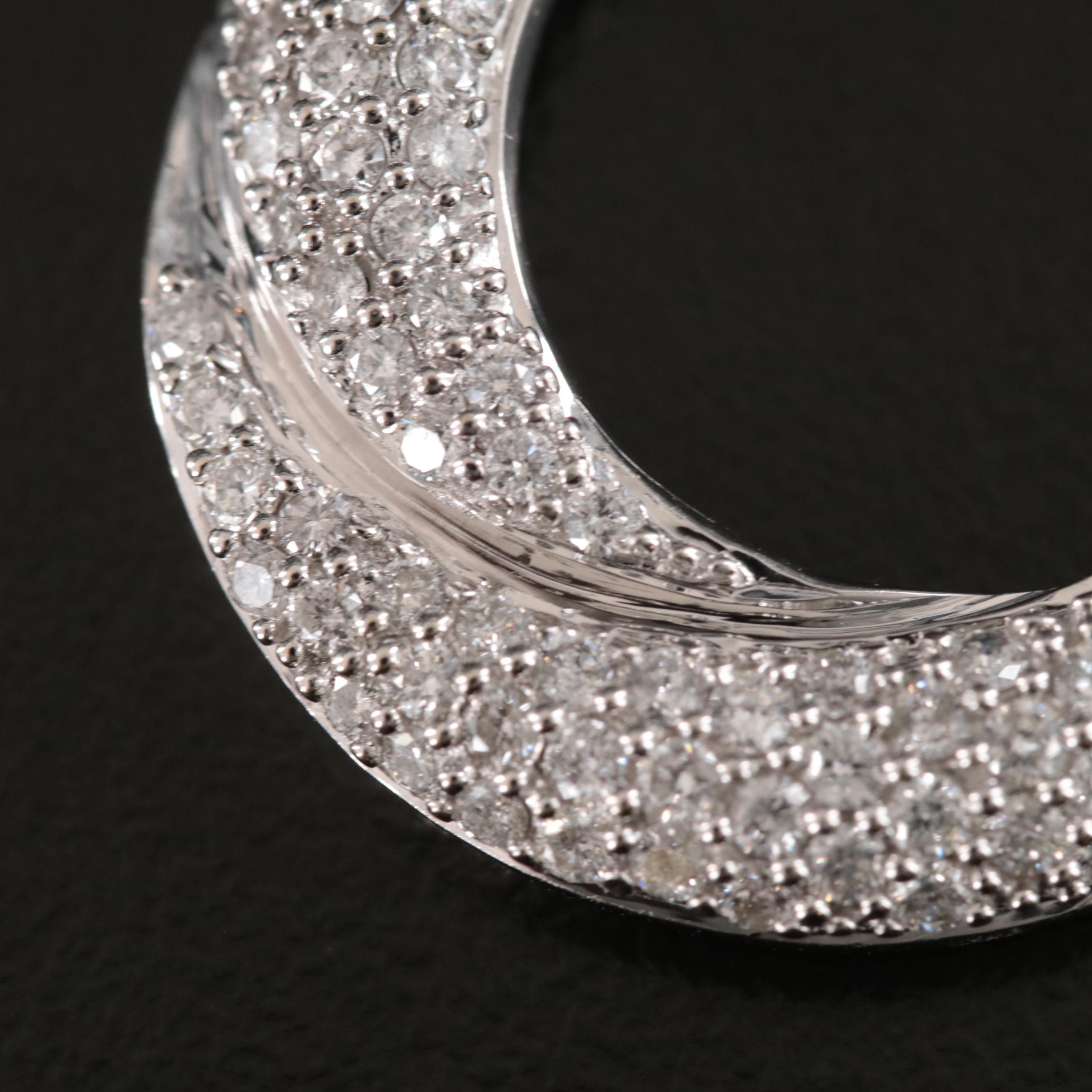 14K Pavé 1.00 CTW Diamond Circle Pendant