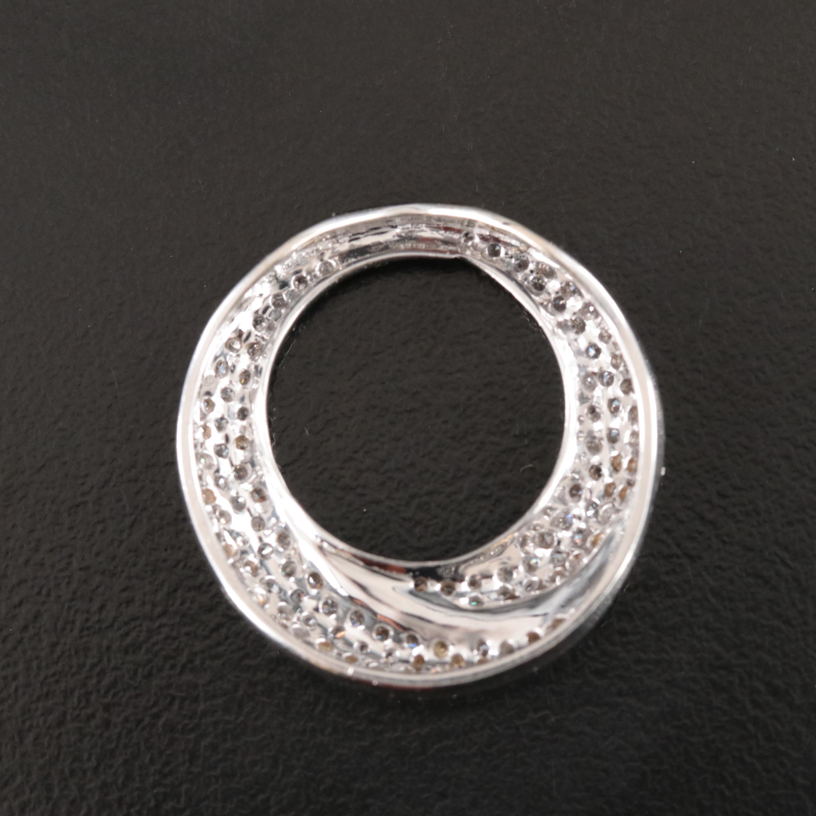 14K Pavé 1.00 CTW Diamond Circle Pendant