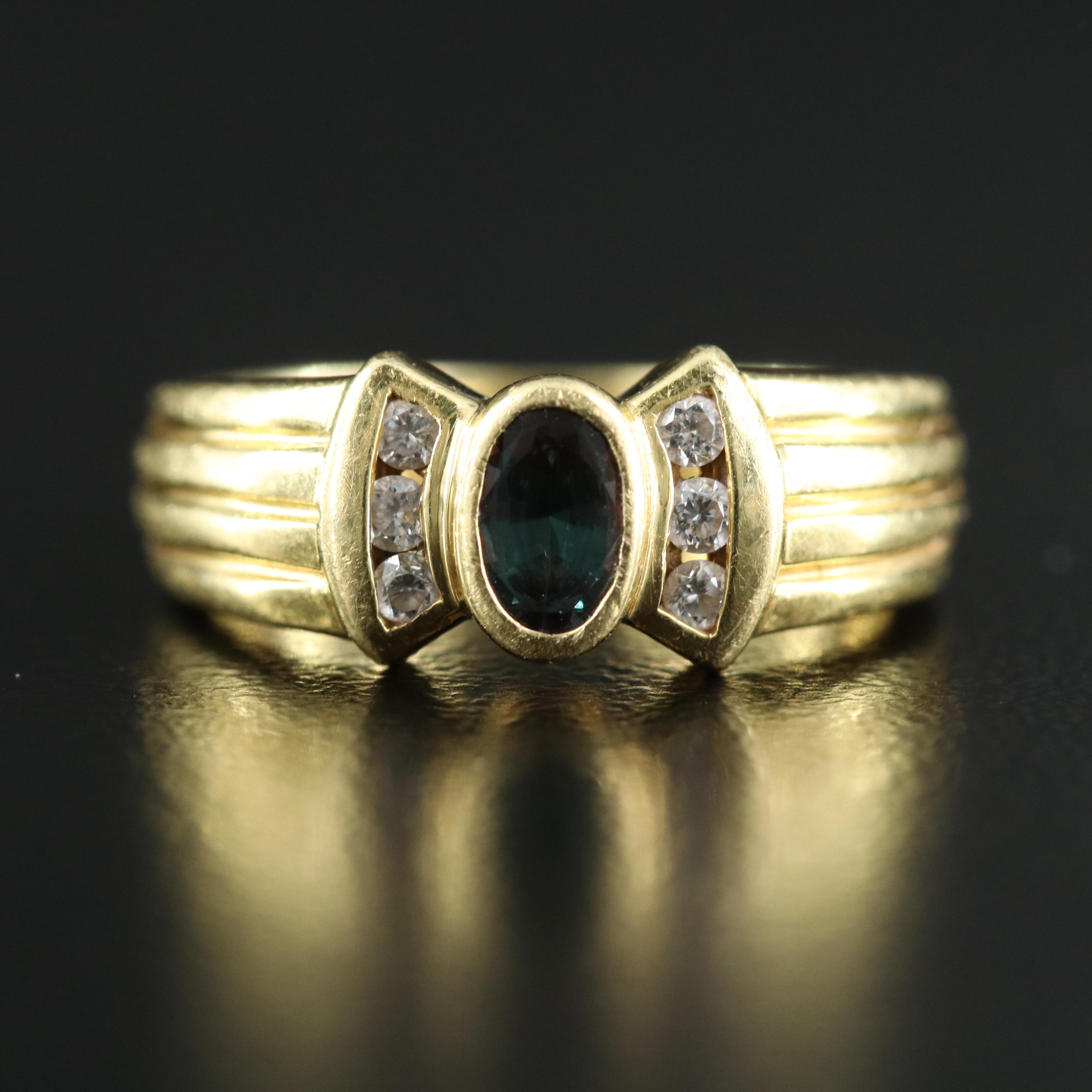 Mark Henry 18K Alexandrite and Diamond Ring