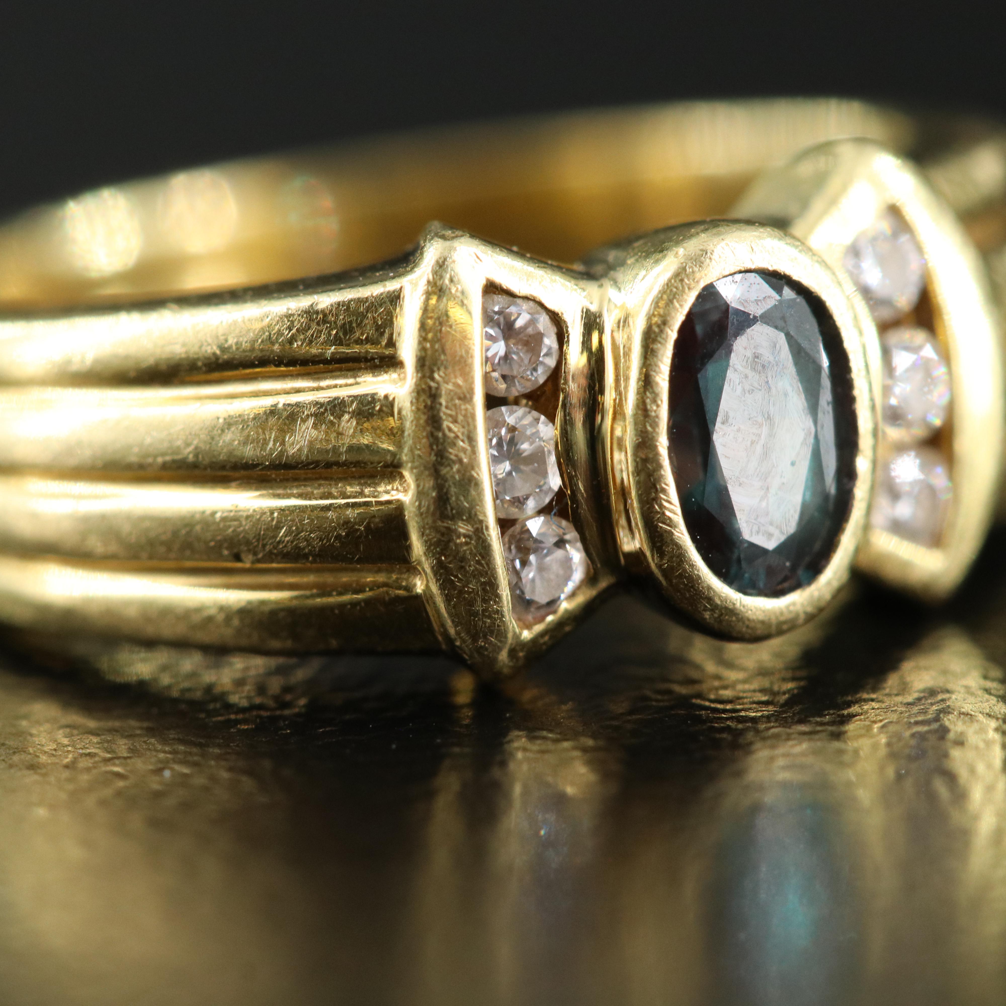 Mark Henry 18K Alexandrite and Diamond Ring