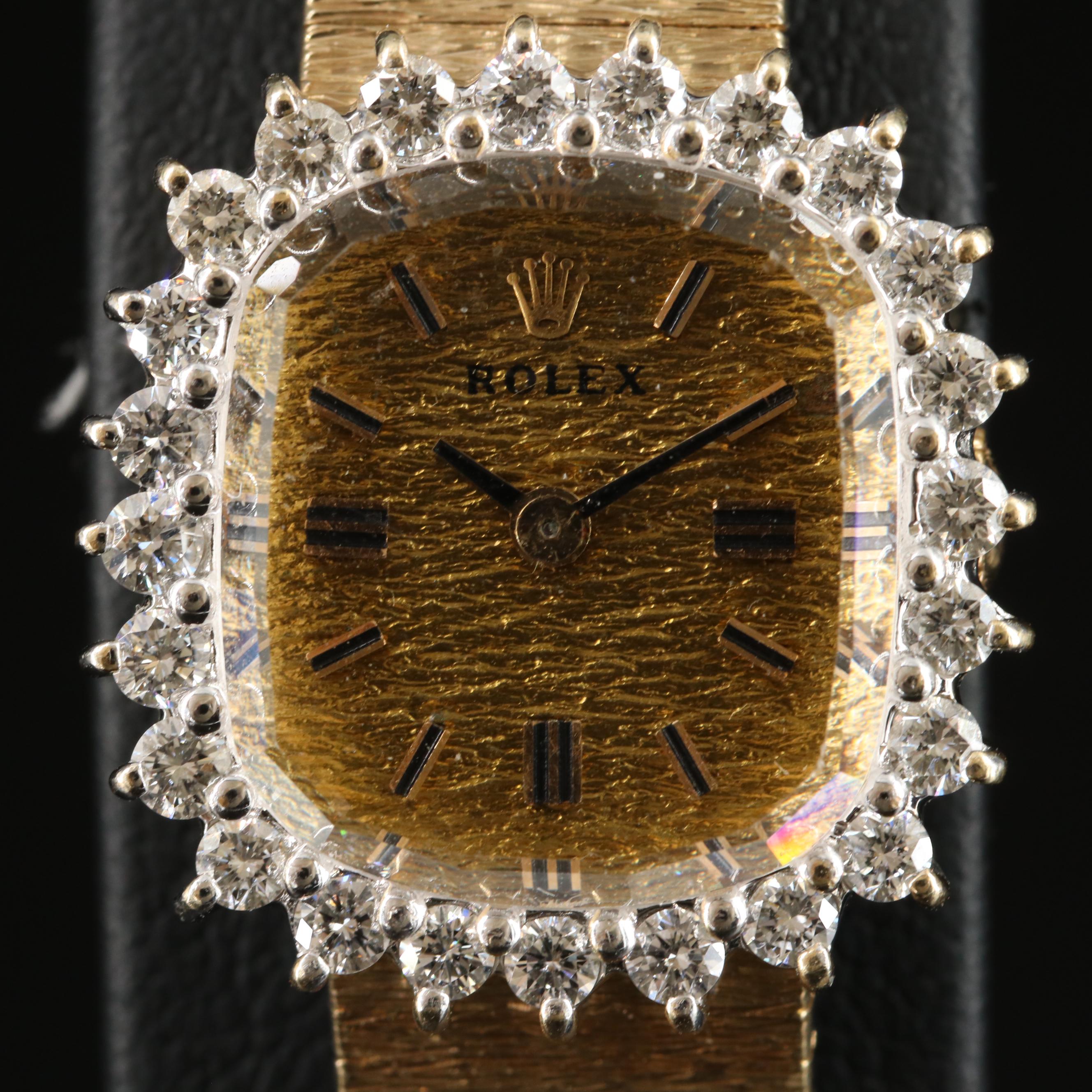 Vintage Rolex 14K Diamond Watch