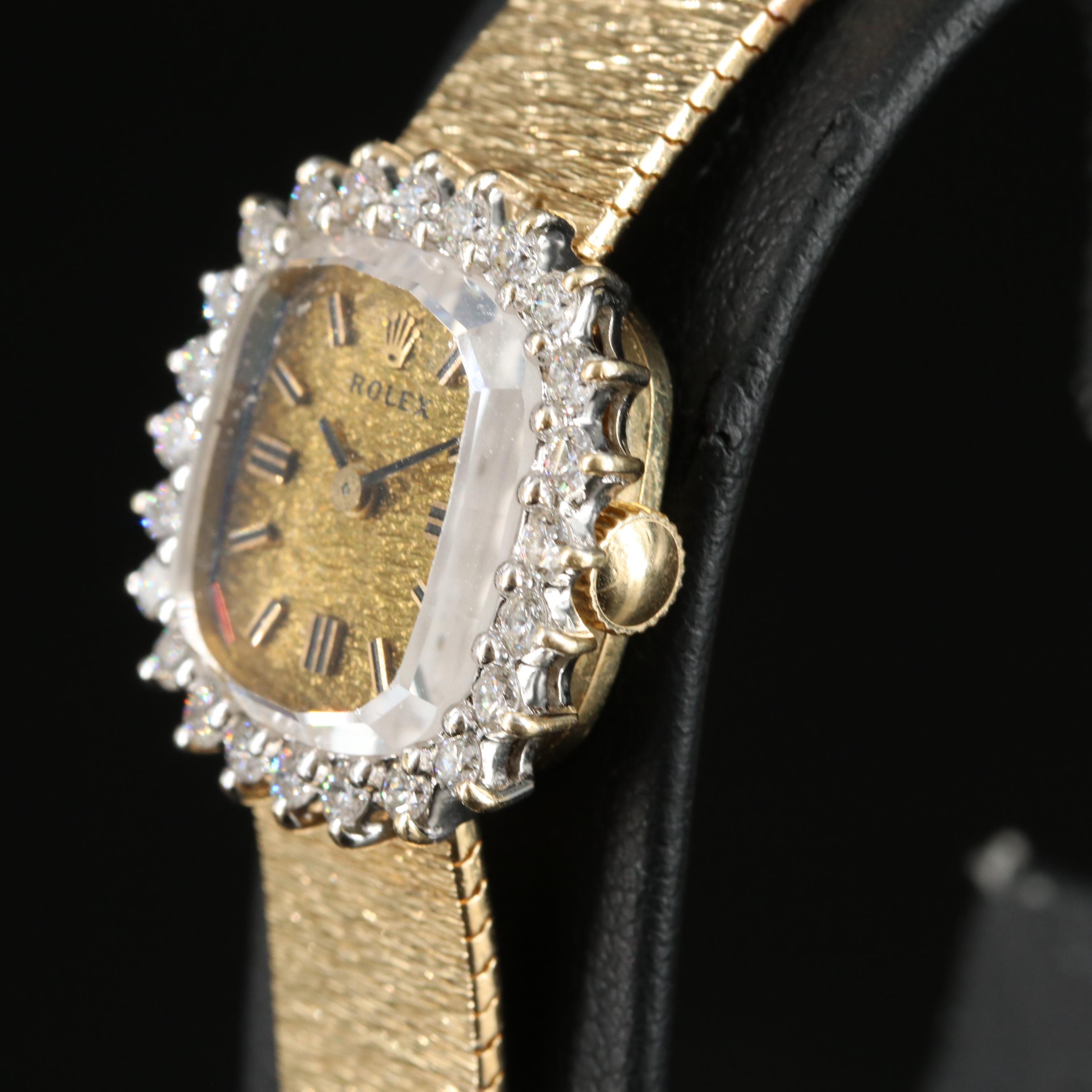 Vintage Rolex 14K Diamond Watch
