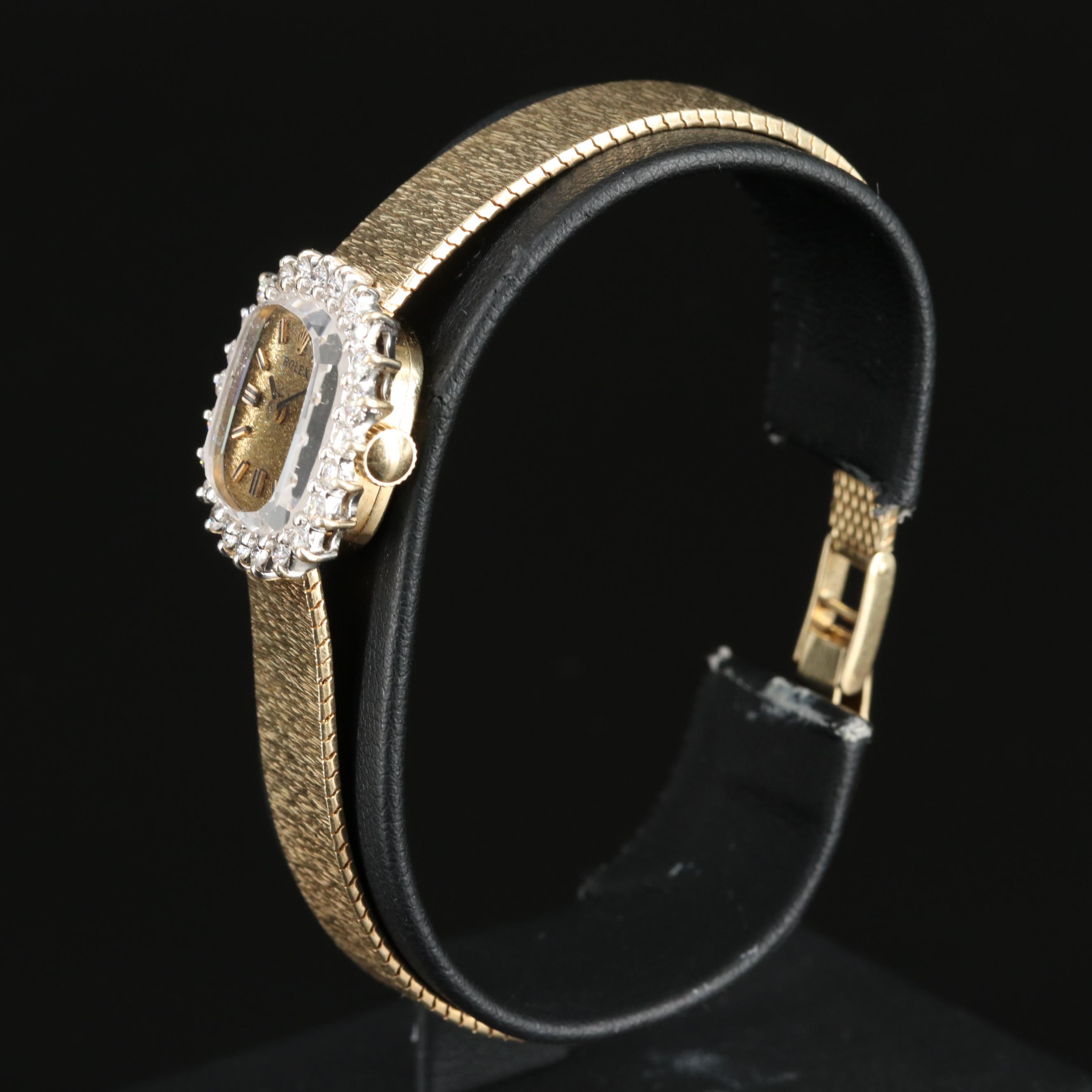 Vintage Rolex 14K Diamond Watch