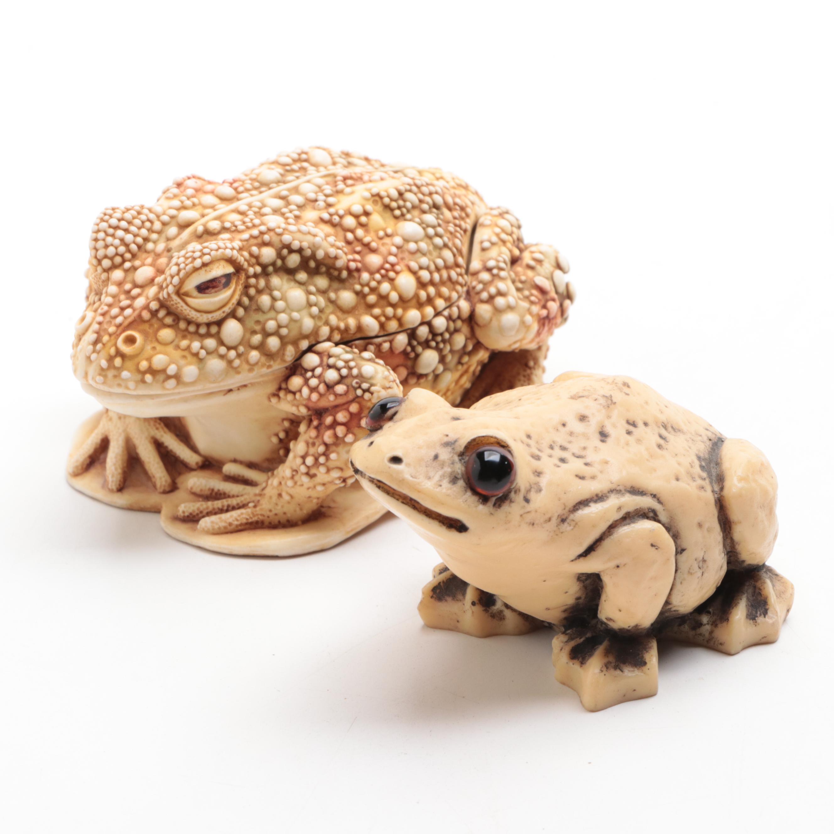 Resin Toad Figurine and Box