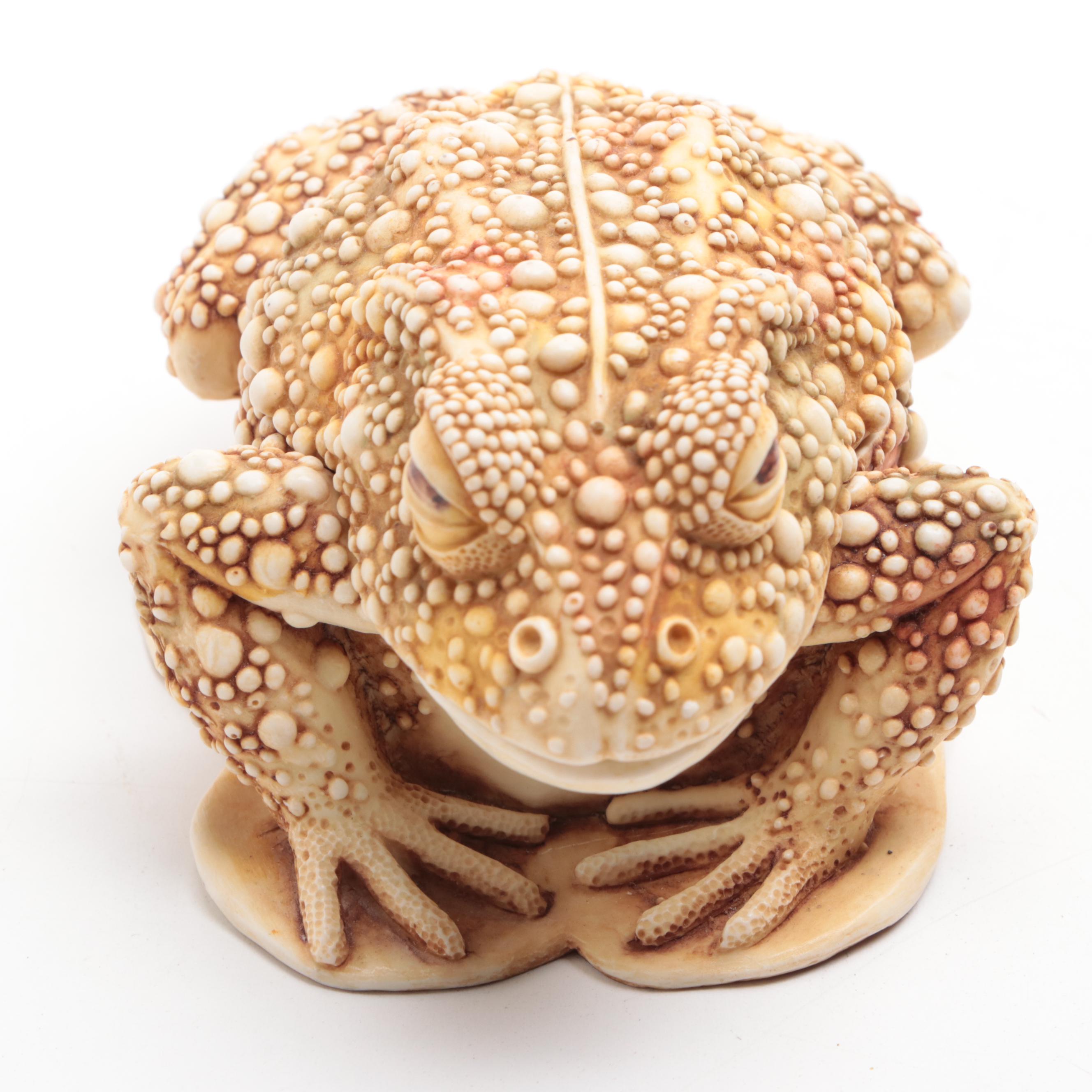 Resin Toad Figurine and Box