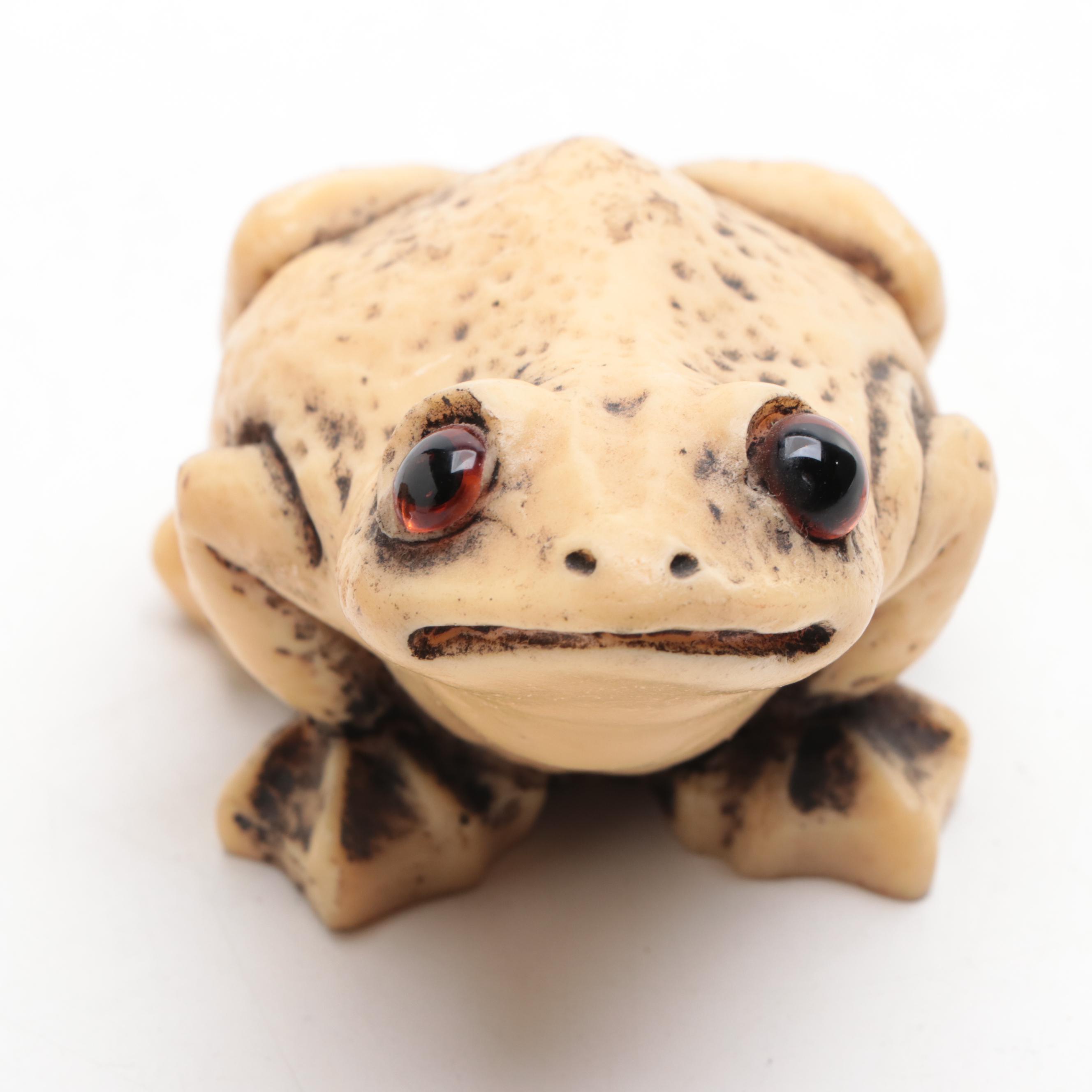 Resin Toad Figurine and Box