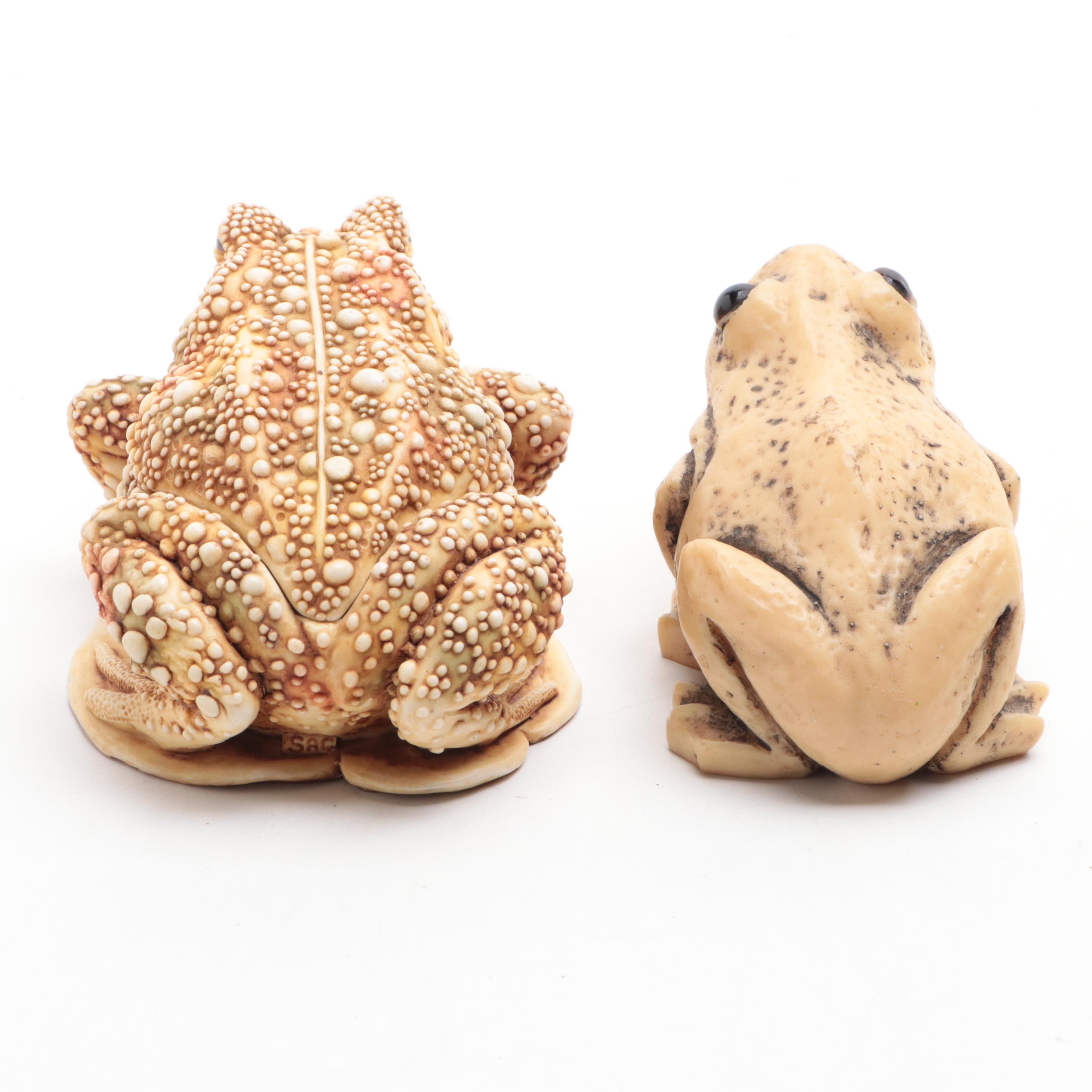 Resin Toad Figurine and Box