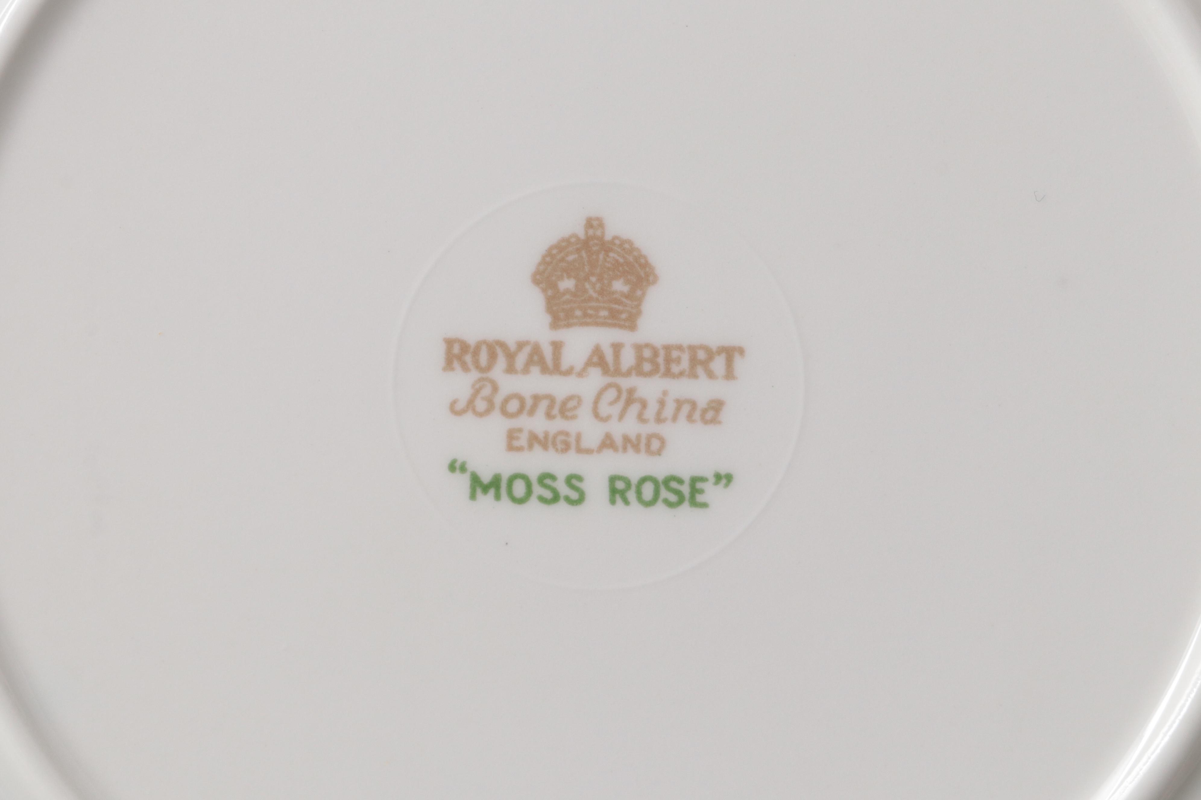 Royal Albert "Moss Rose" Bone China Dinnerware, Mid-20th Century