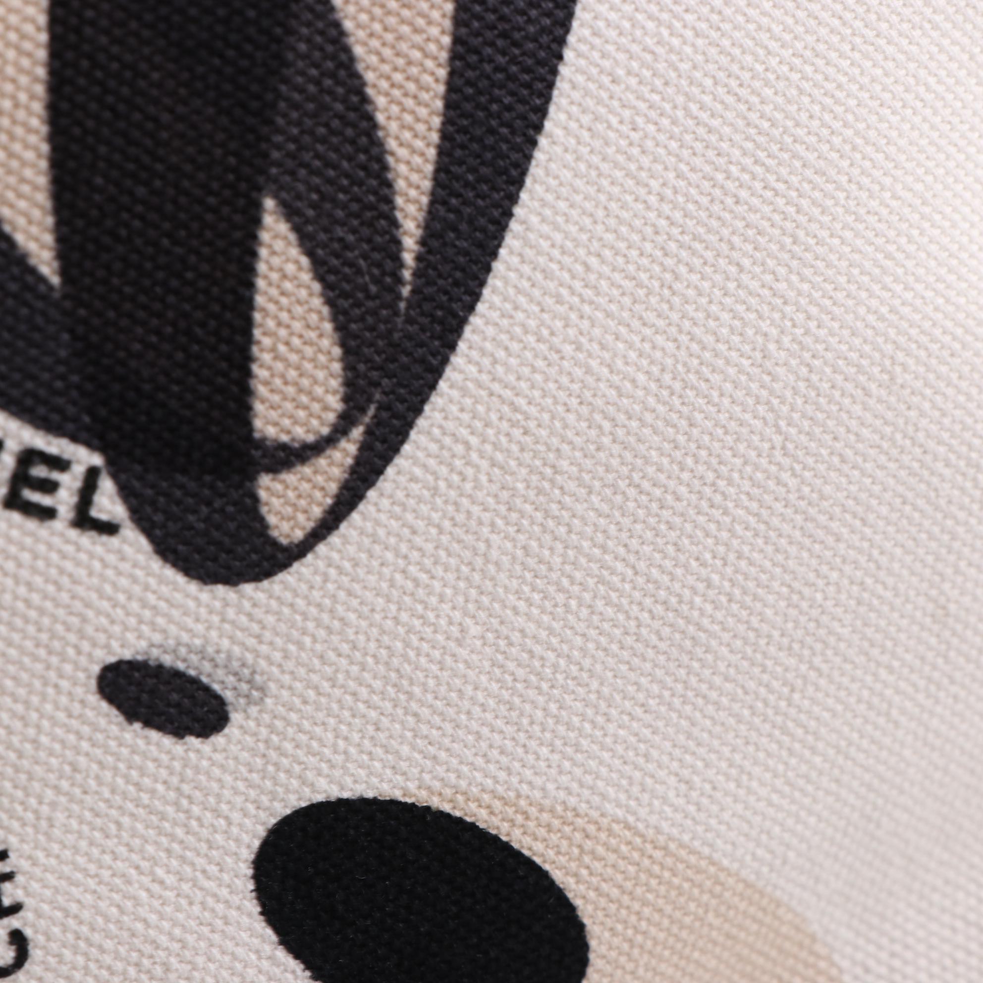 Chanel Front Pocket Tote in Printed Canvas with Lambskin Leather Trim