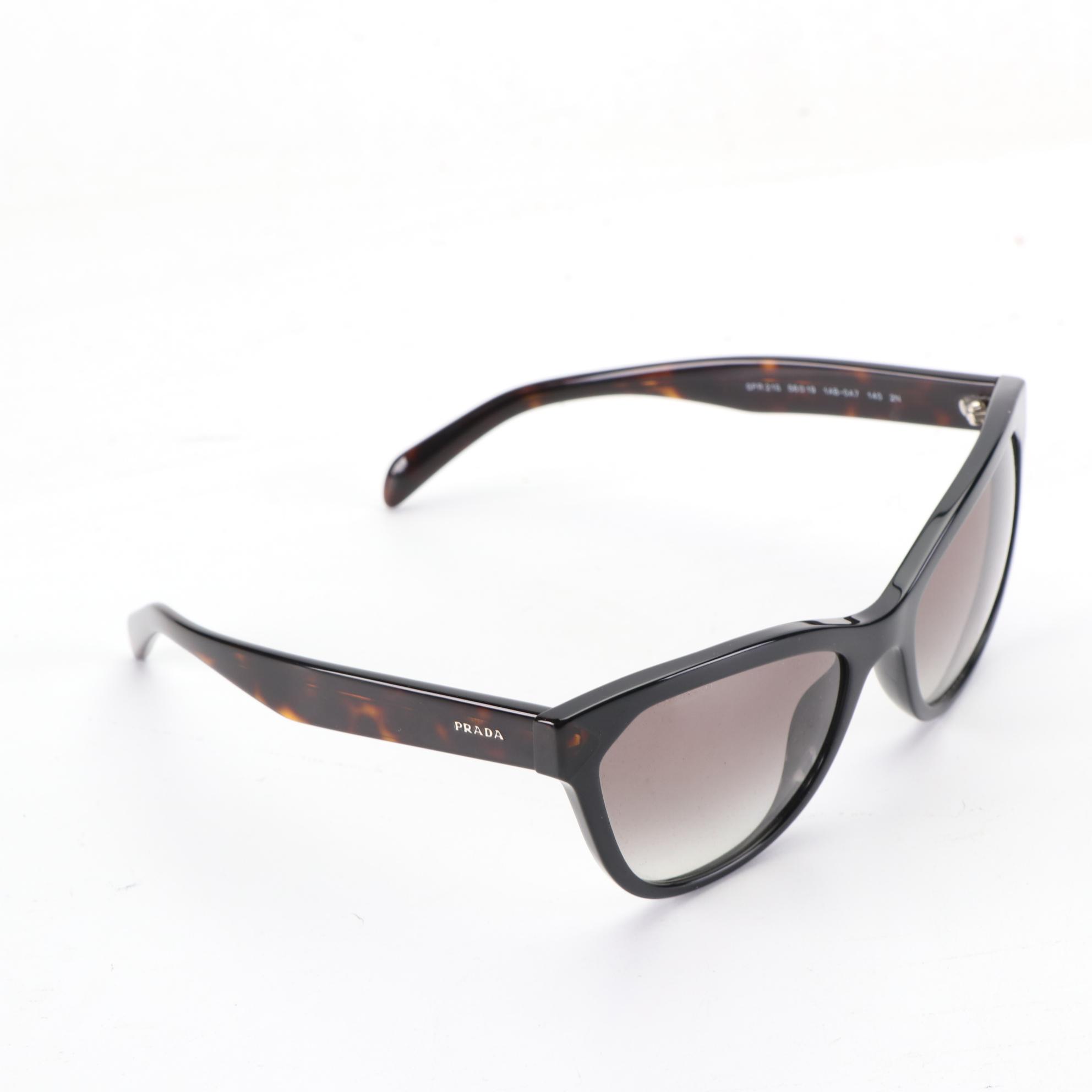 Prada SPR21S Modified Cat Eye Sunglasses with Case and Box