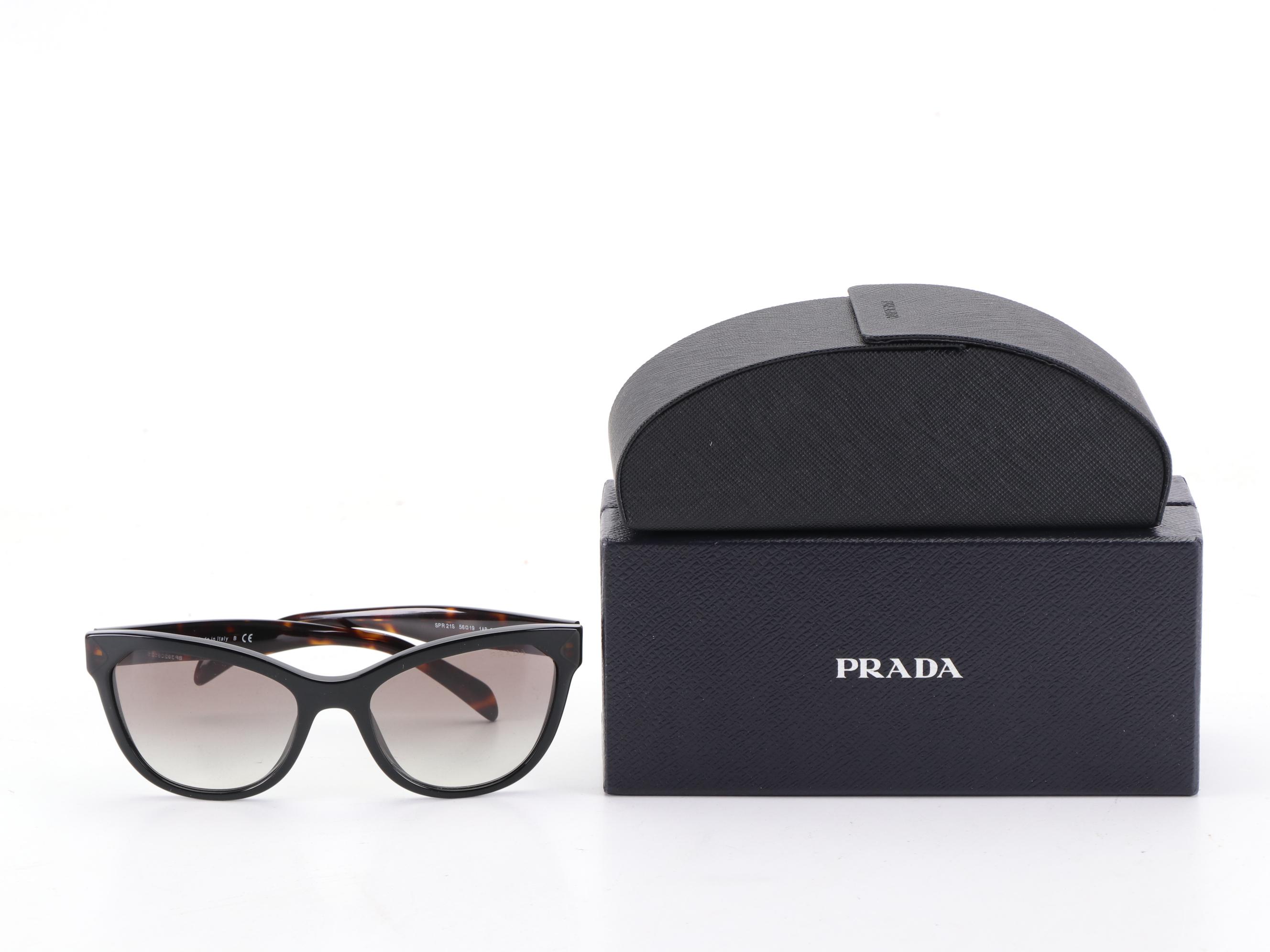 Prada SPR21S Modified Cat Eye Sunglasses with Case and Box