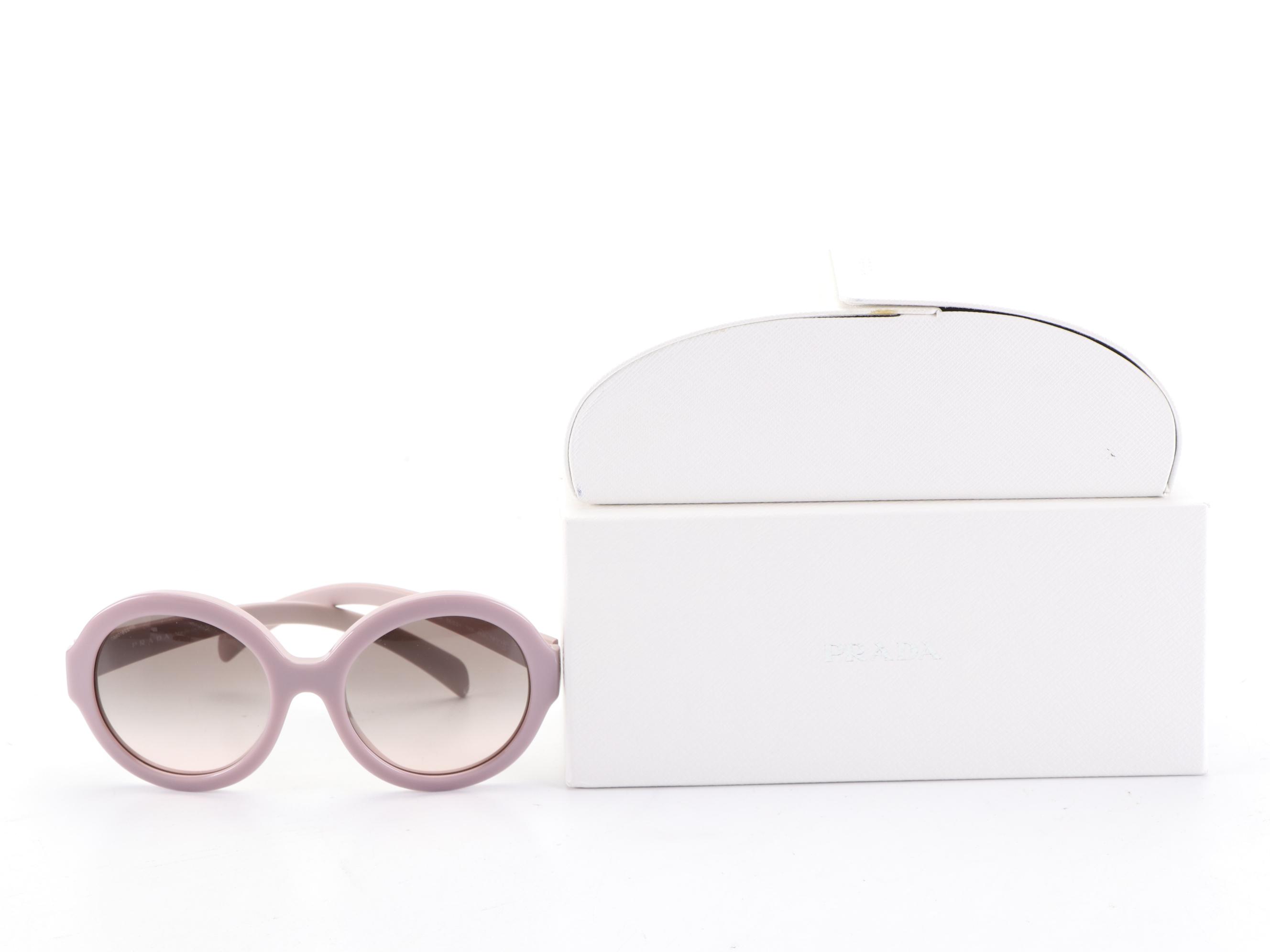 Prada SPR06R Round Sunglasses with Case and Box
