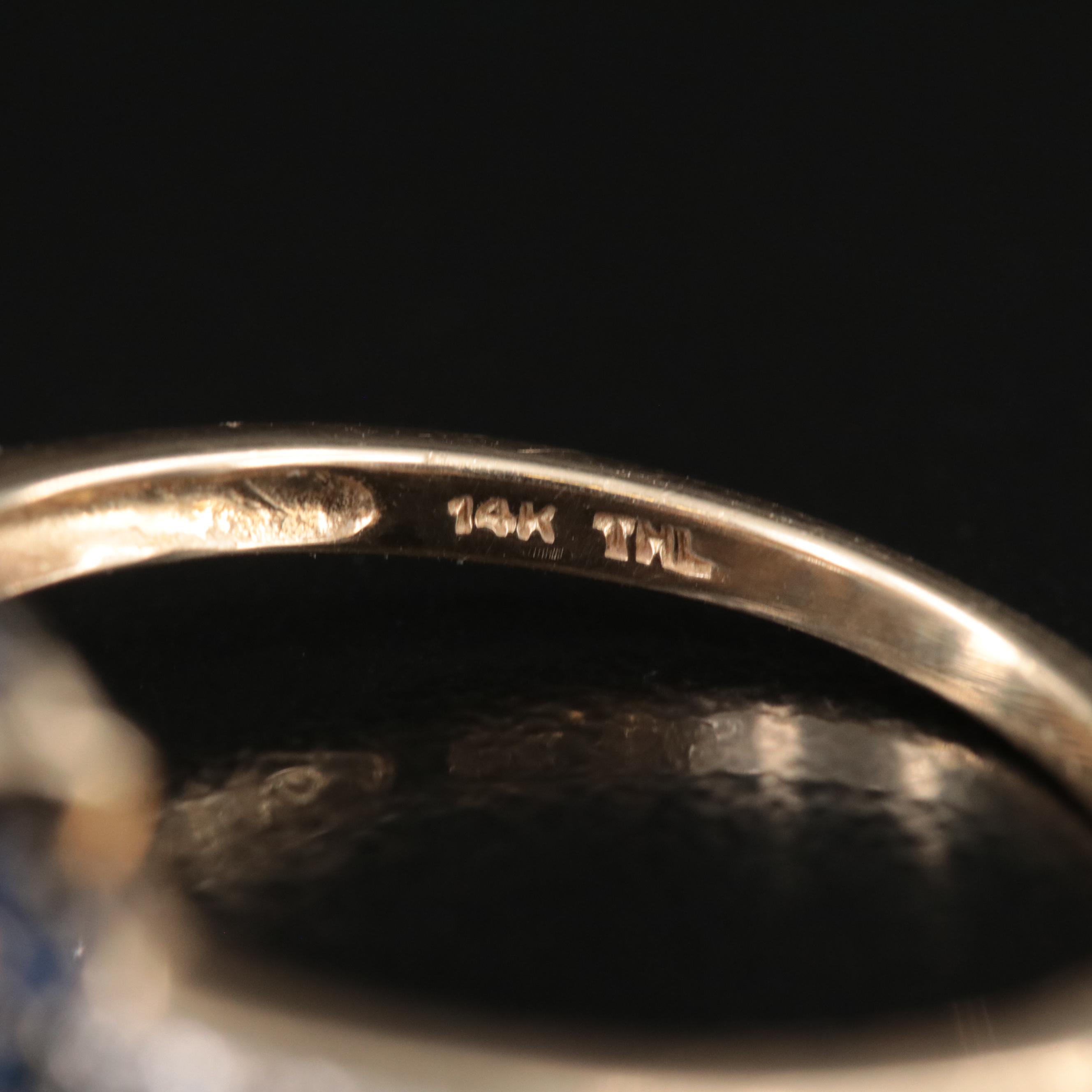 14K Sapphire and Diamond Owl Head Ring