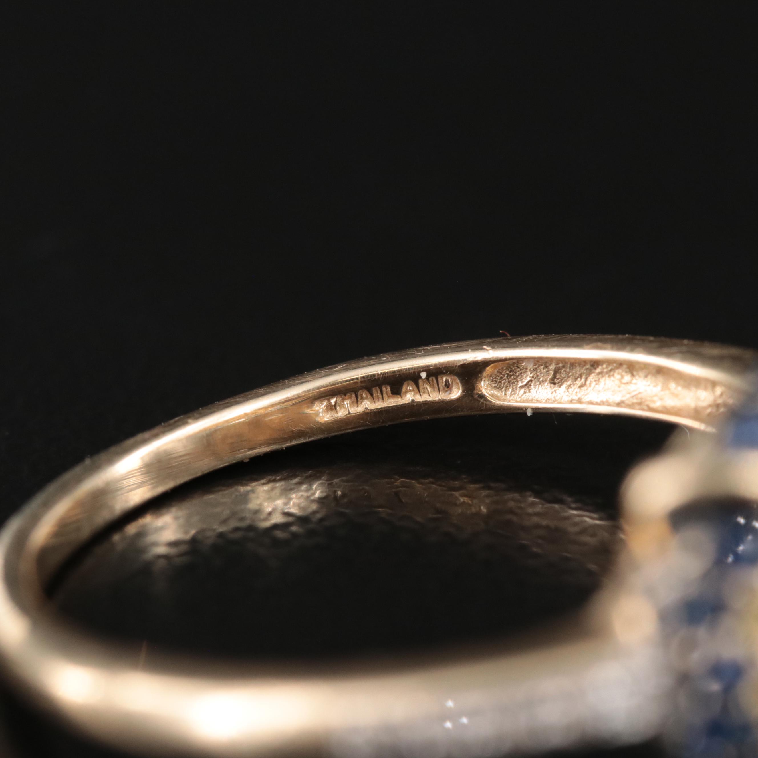 14K Sapphire and Diamond Owl Head Ring