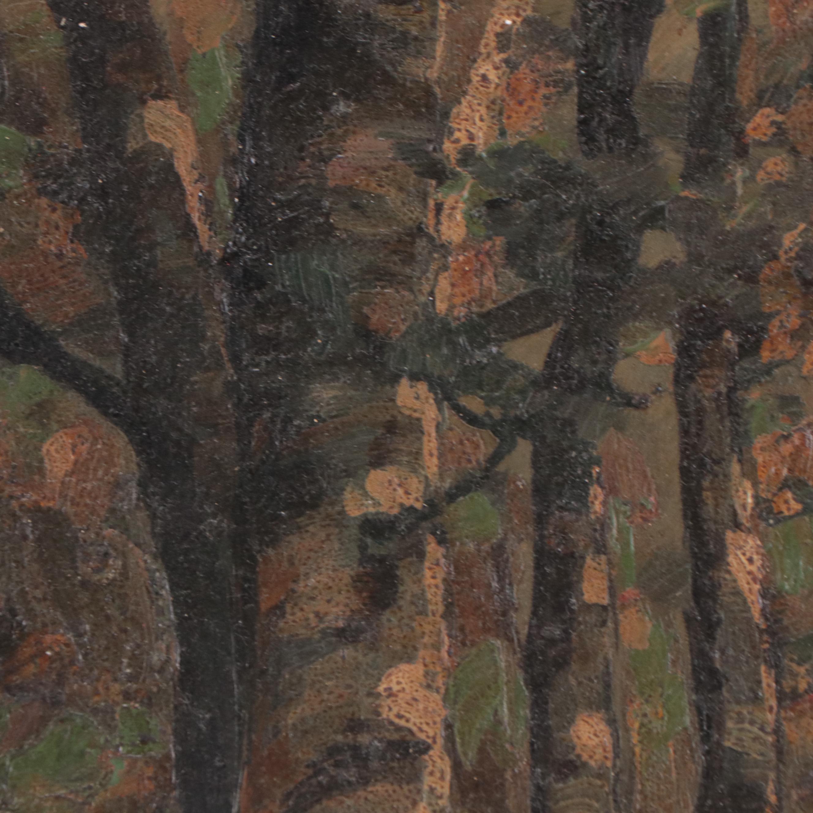 Woodland Interior Oil Painting, Circa 1895