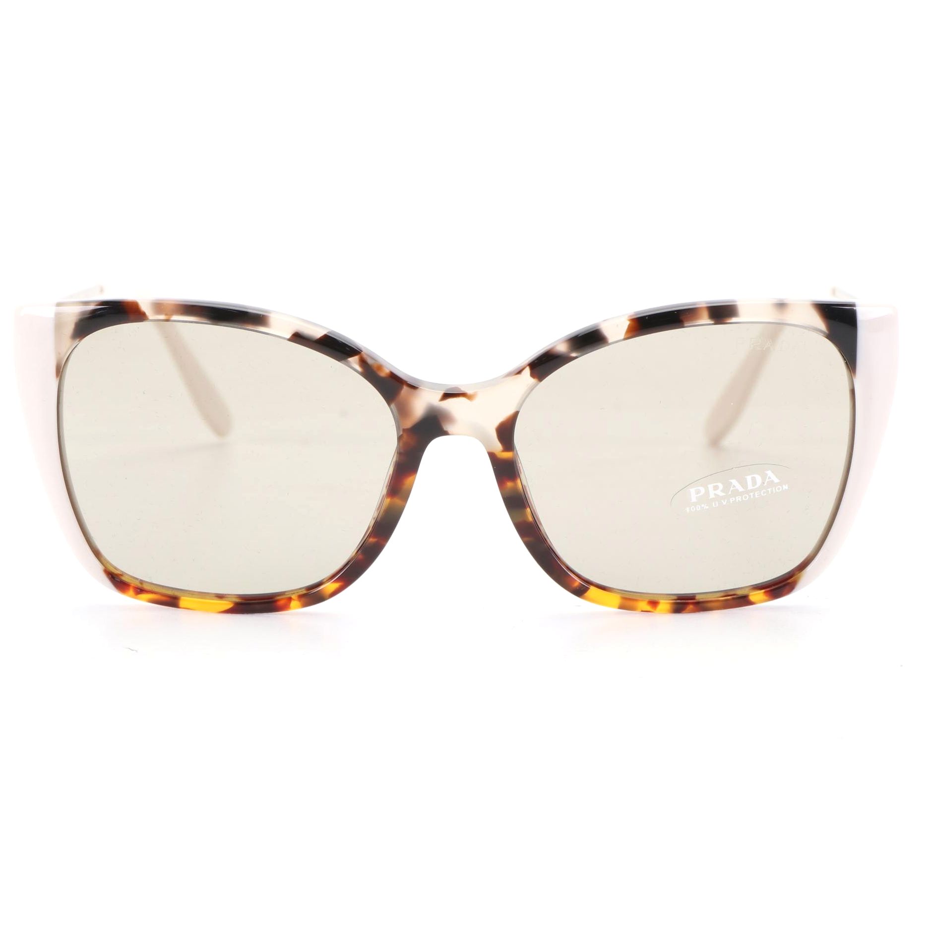 Prada SPR 12X Modified Cat Eye Sunglasses with Case and Box