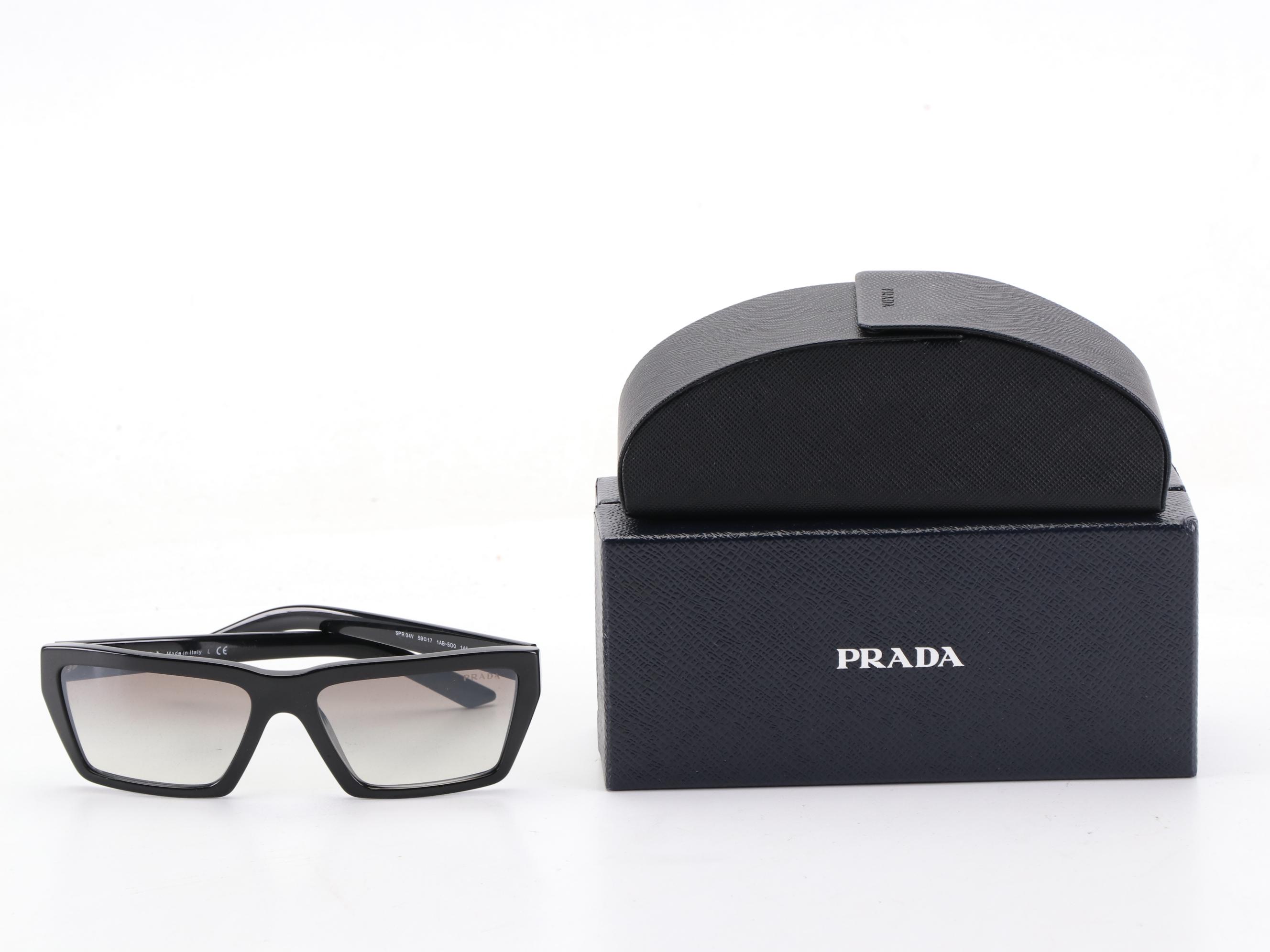 Prada SPR 04V Rectangular Sunglasses with Case and Box