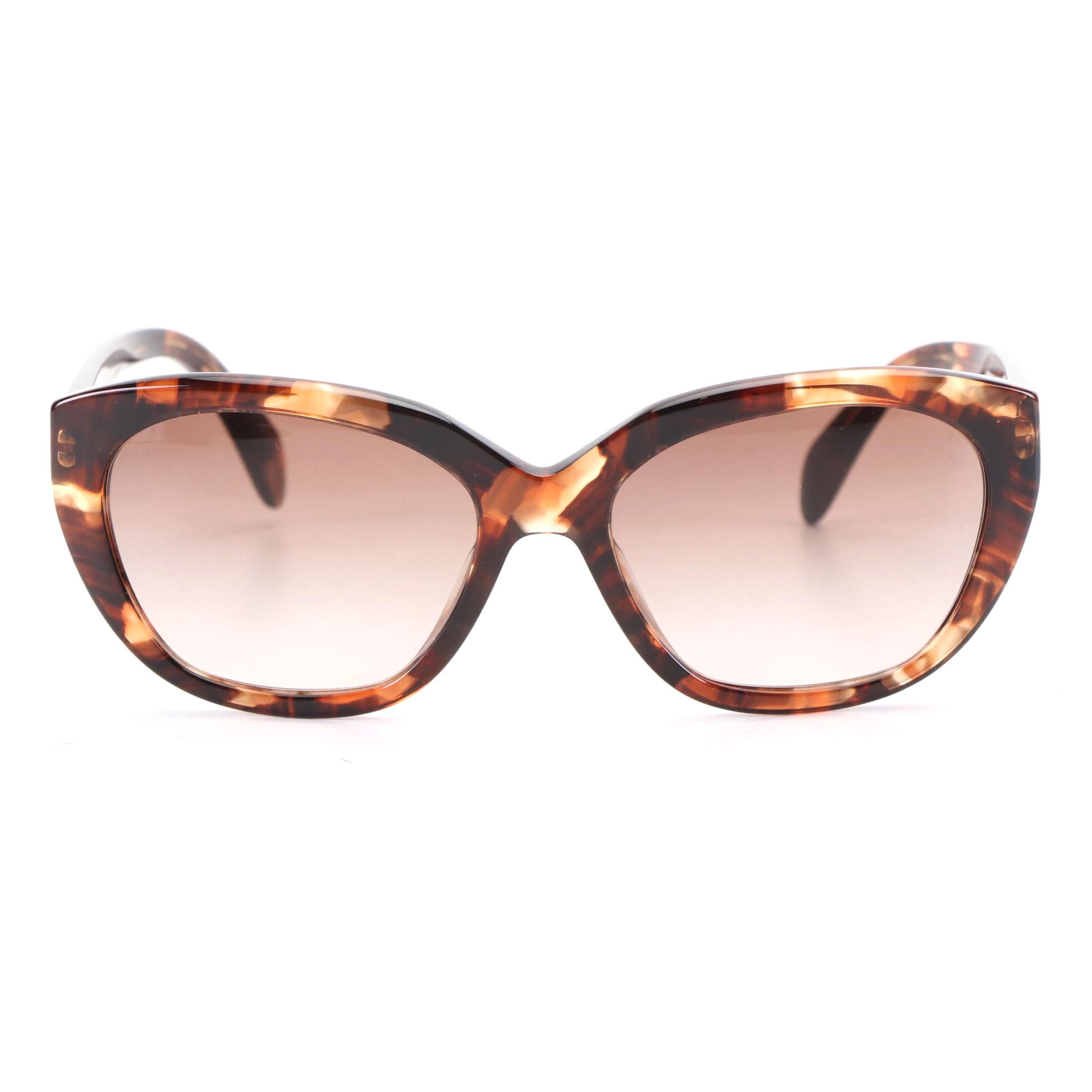 Prada SPR16X Modified Cat Eye Sunglasses with Case and Box